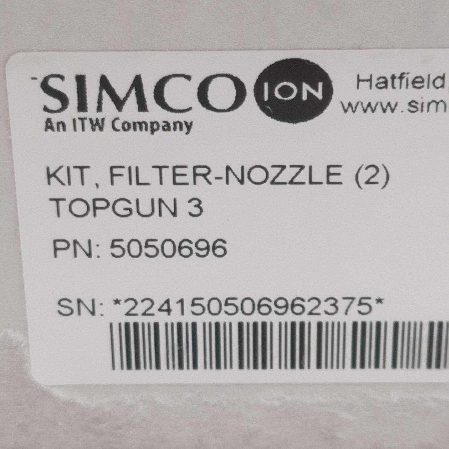 New Simco 5050696 TopGun 3 Filter Nozzle Replacement Kit, 100psig Max, 125°F Max