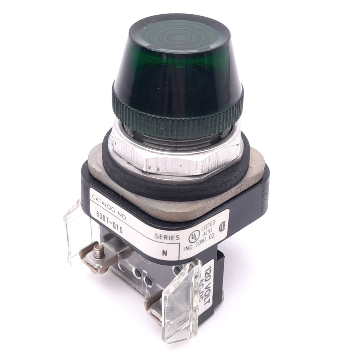Used Allen Bradley 800T-Q10G Green Indicator Pilot Light, ø30mm, 120V AC/DC Lamp