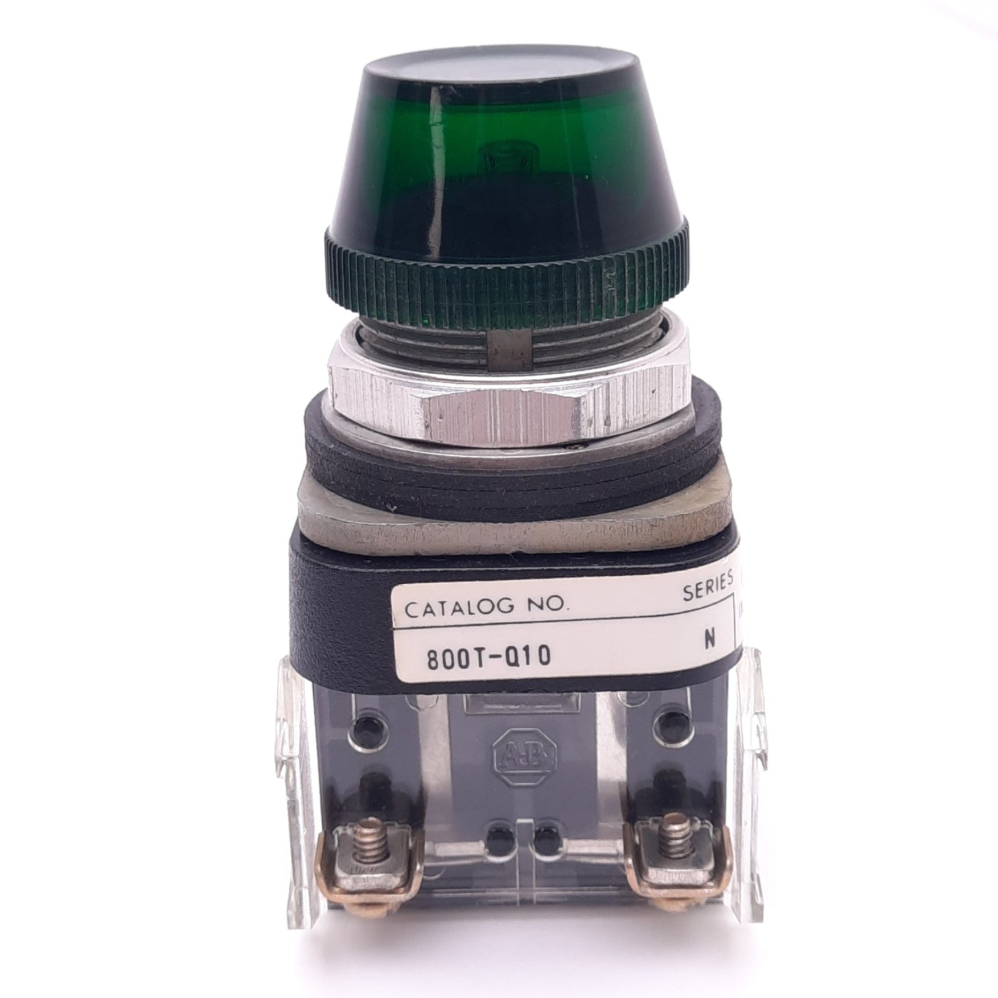 Used Allen Bradley 800T-Q10G Green Indicator Pilot Light, ø30mm, 120V AC/DC Lamp