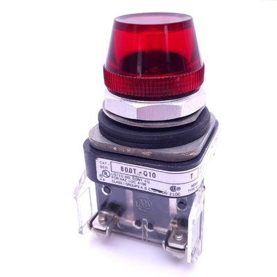 Used Allen Bradley 800T-Q10 T Red Indicator Pilot Light, ø30mm, 120V AC/DC Lamp