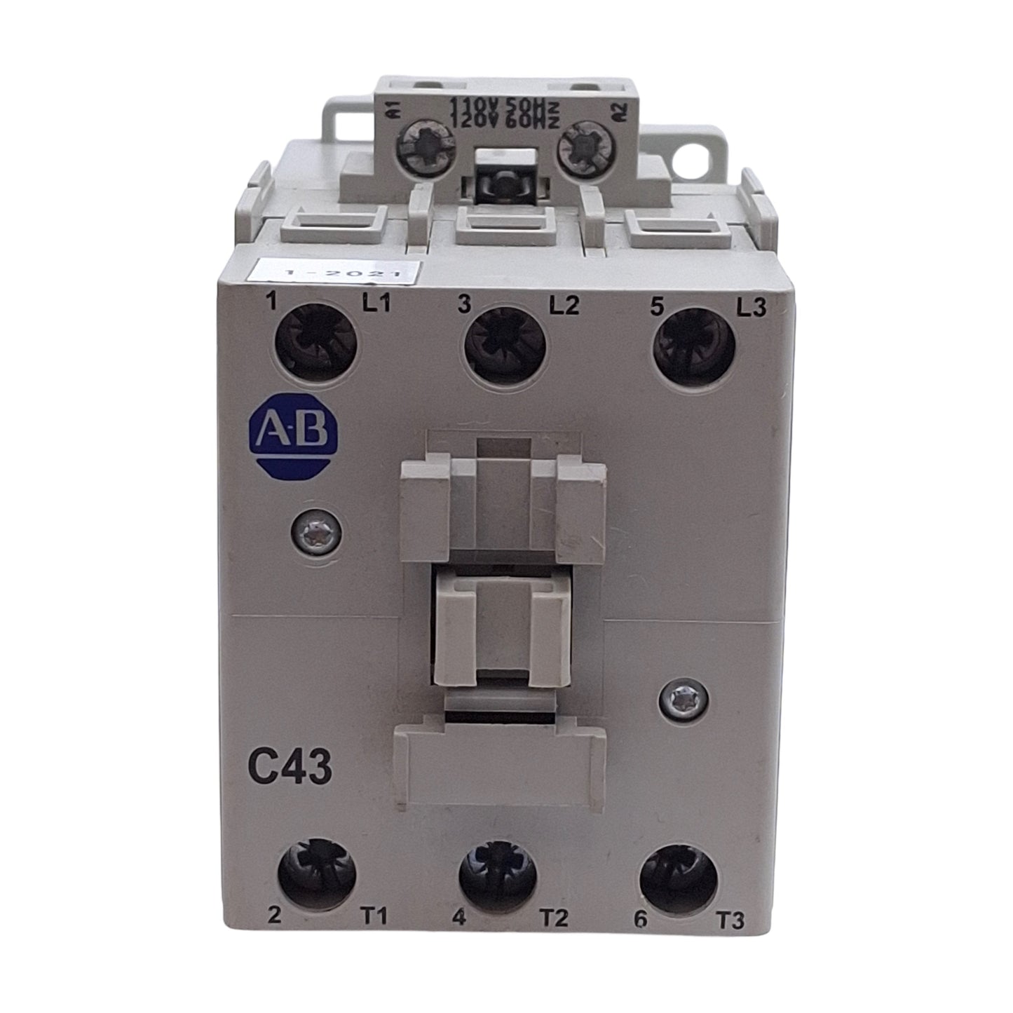 Used Allen Bradley 100-C43D00 IEC Contactor, 3-Pole, 43A, 30kW @ 575VAC, 120VAC Coil