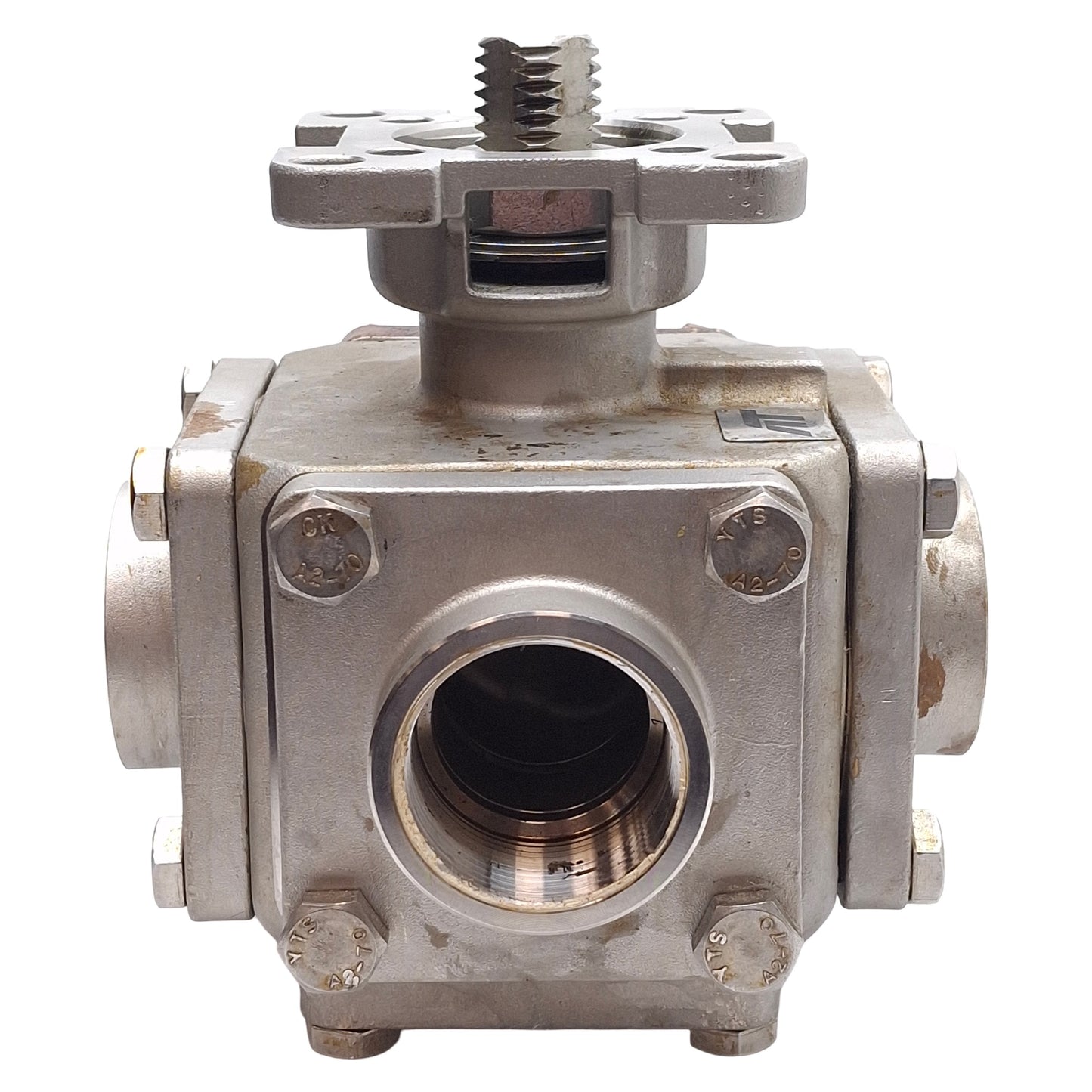 Used A-T Controls 33-TX-150 Multi-Port 33 Series Ball Valve, 800psi Max, 1-1/2" NPT