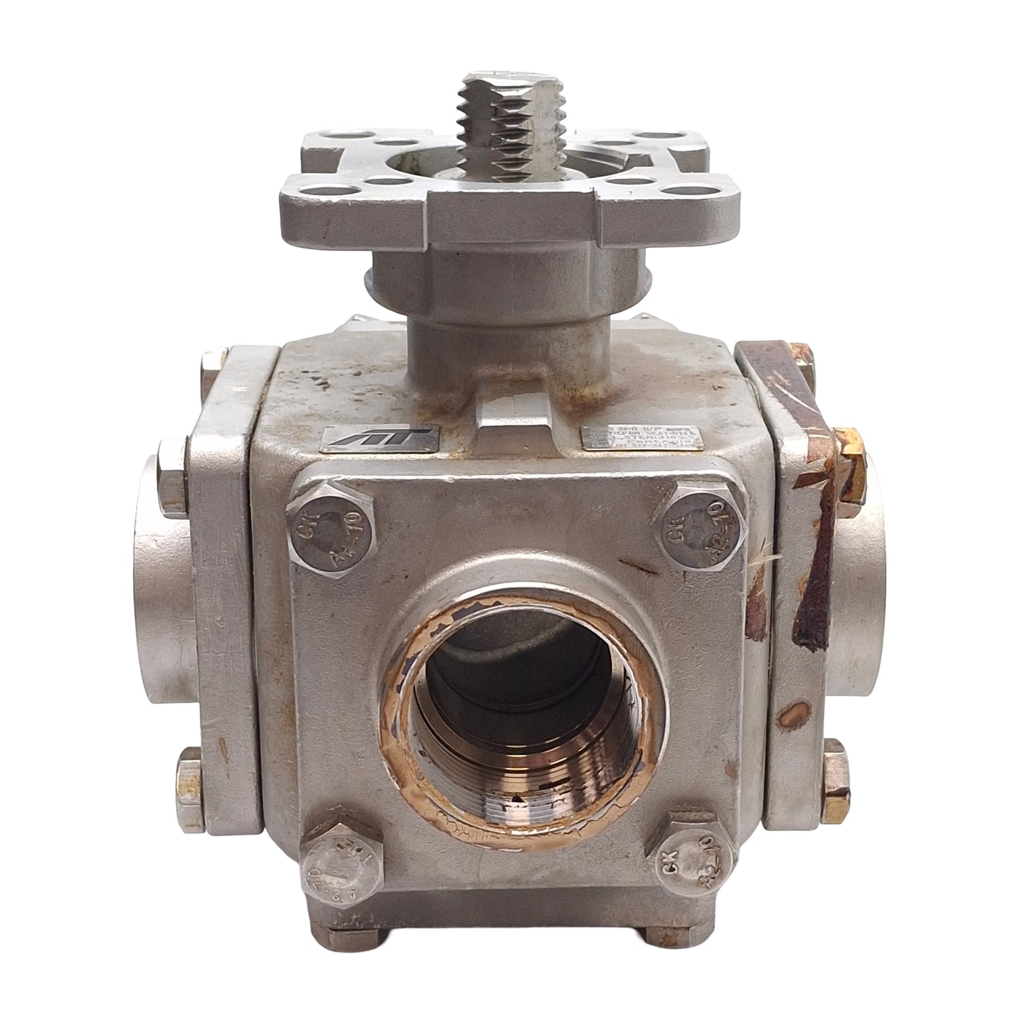 Used A-T Controls 33-TX-150 Multi-Port 33 Series Ball Valve, 800psi Max, 1-1/2" NPT