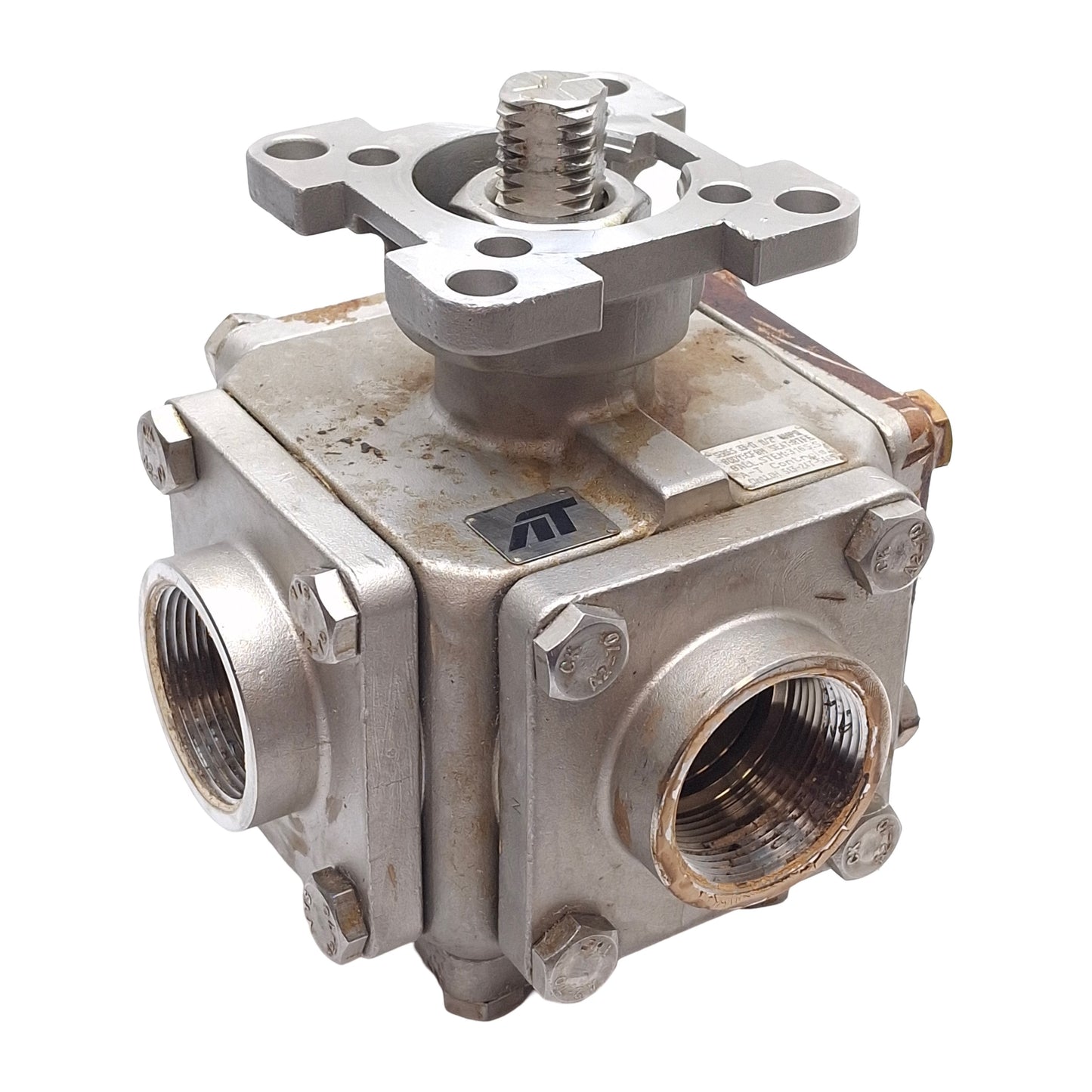 Used A-T Controls 33-TX-150 Multi-Port 33 Series Ball Valve, 800psi Max, 1-1/2" NPT