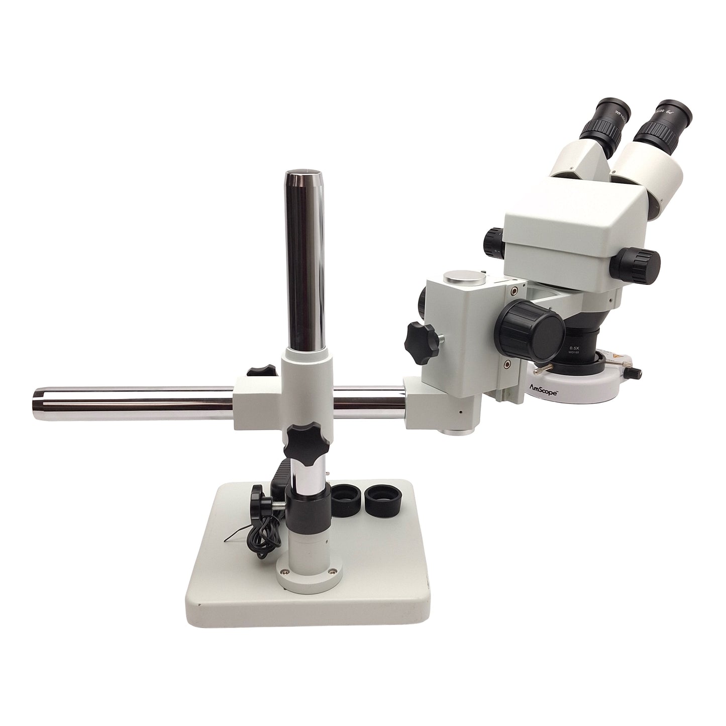 Used AmScope SM-1B Binocular Stereo Microscope w/ Ring Light, 7X-45X, 0.5X Barlow