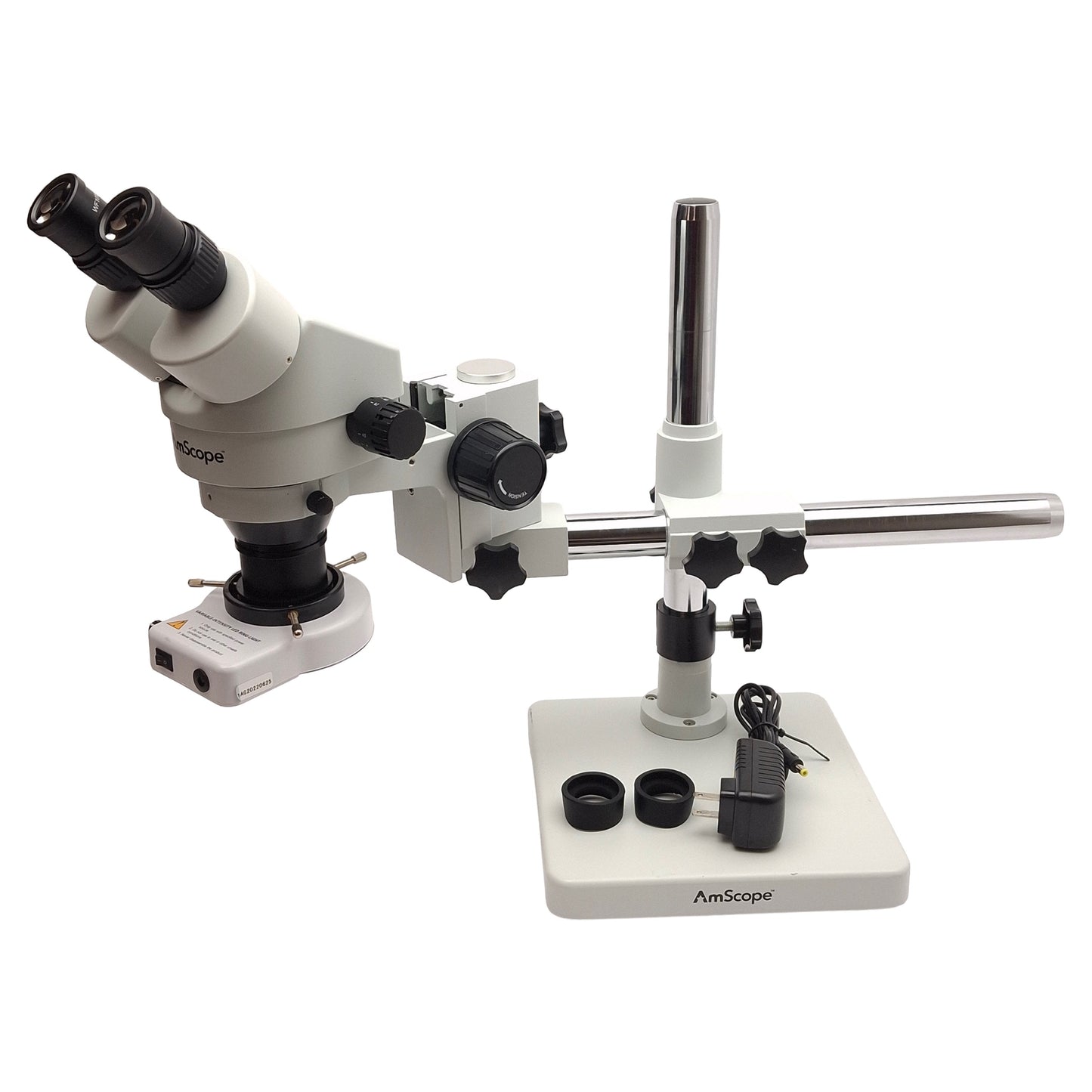 Used AmScope SM-1B Binocular Stereo Microscope w/ Ring Light, 7X-45X, 0.5X Barlow