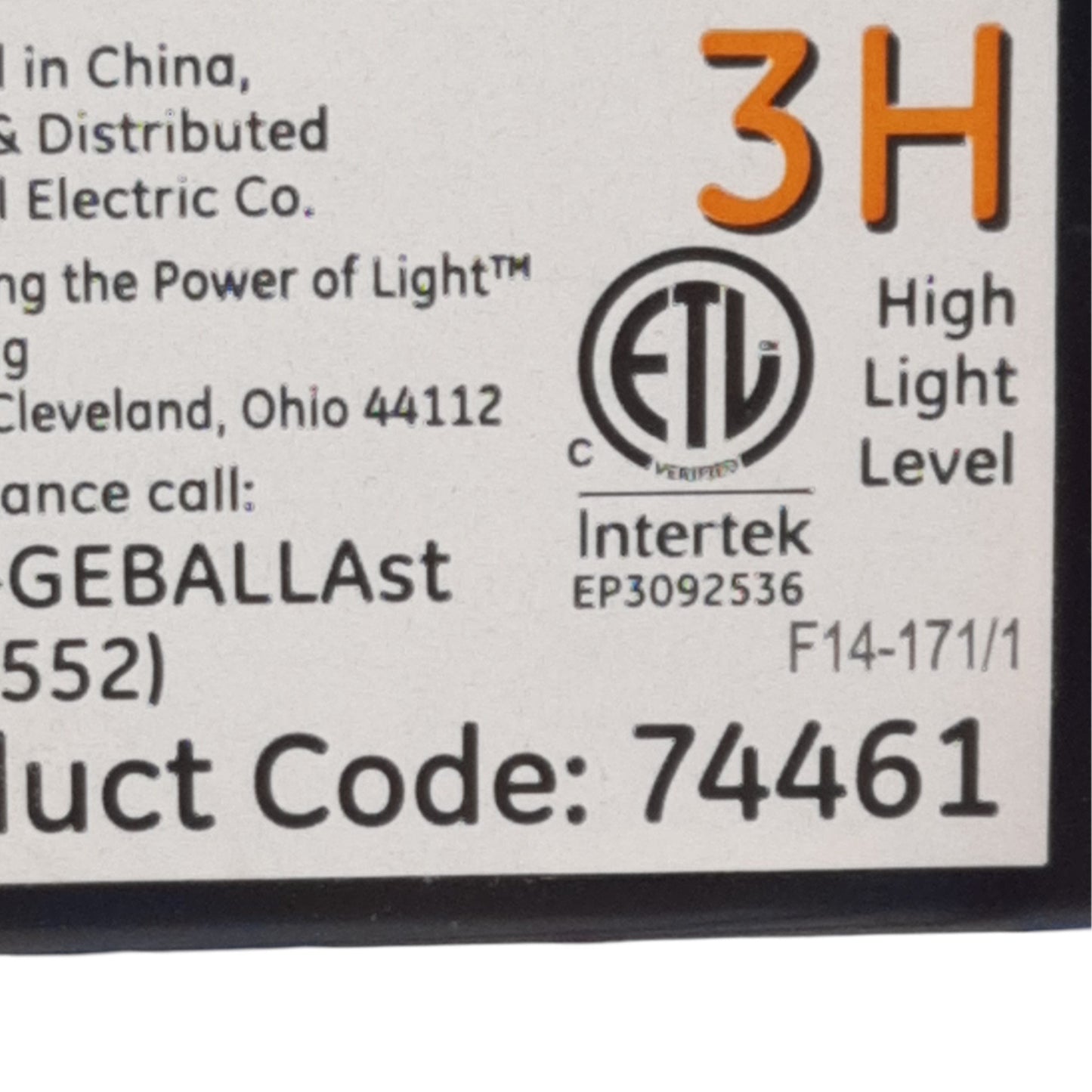 Used General Electric GE332MAX-G-H T8 Electronic Instant Start Ballast, 120-277VAC In