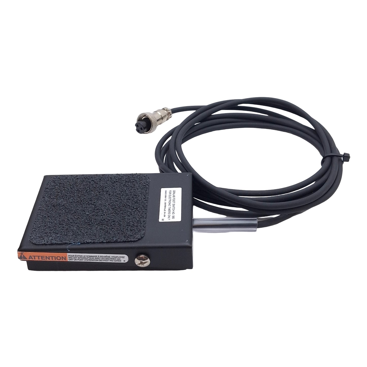 Used GraLab 560 Foot Switch For Electronic Timers 125-250VAC 7A, M12 3-Pin DIN, 7.5ft