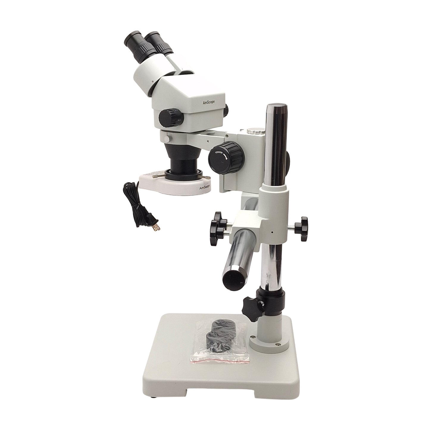 Used AmScope SM-1B Binocular Stereo Microscope w/ Ring Light 7X-45X, 0.5X Barlow