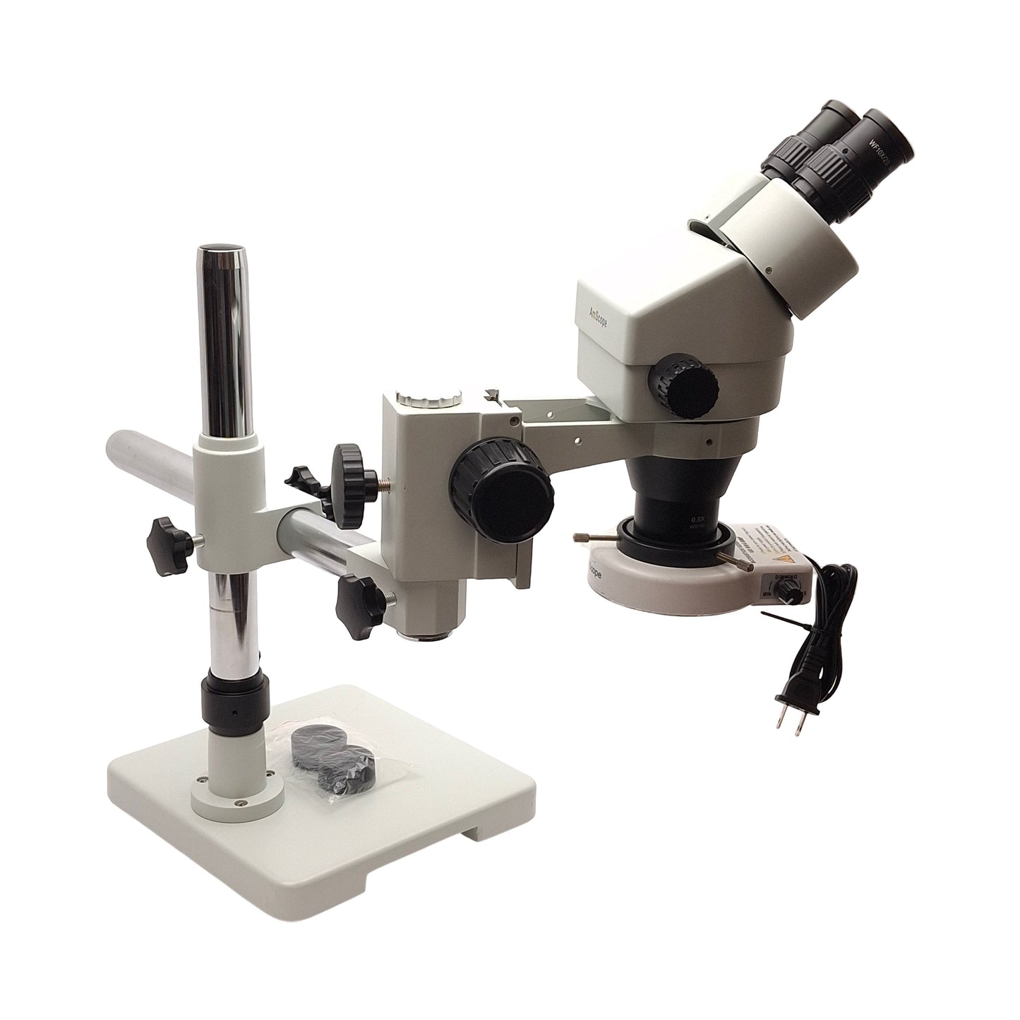 Used AmScope SM-1B Binocular Stereo Microscope w/ Ring Light 7X-45X, 0.5X Barlow