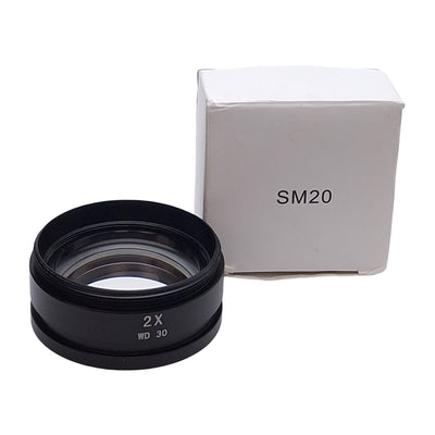 New AmScope SM20 Barlow Lens 2X Magnification For SM Series Stereo Microscopes, 48mm