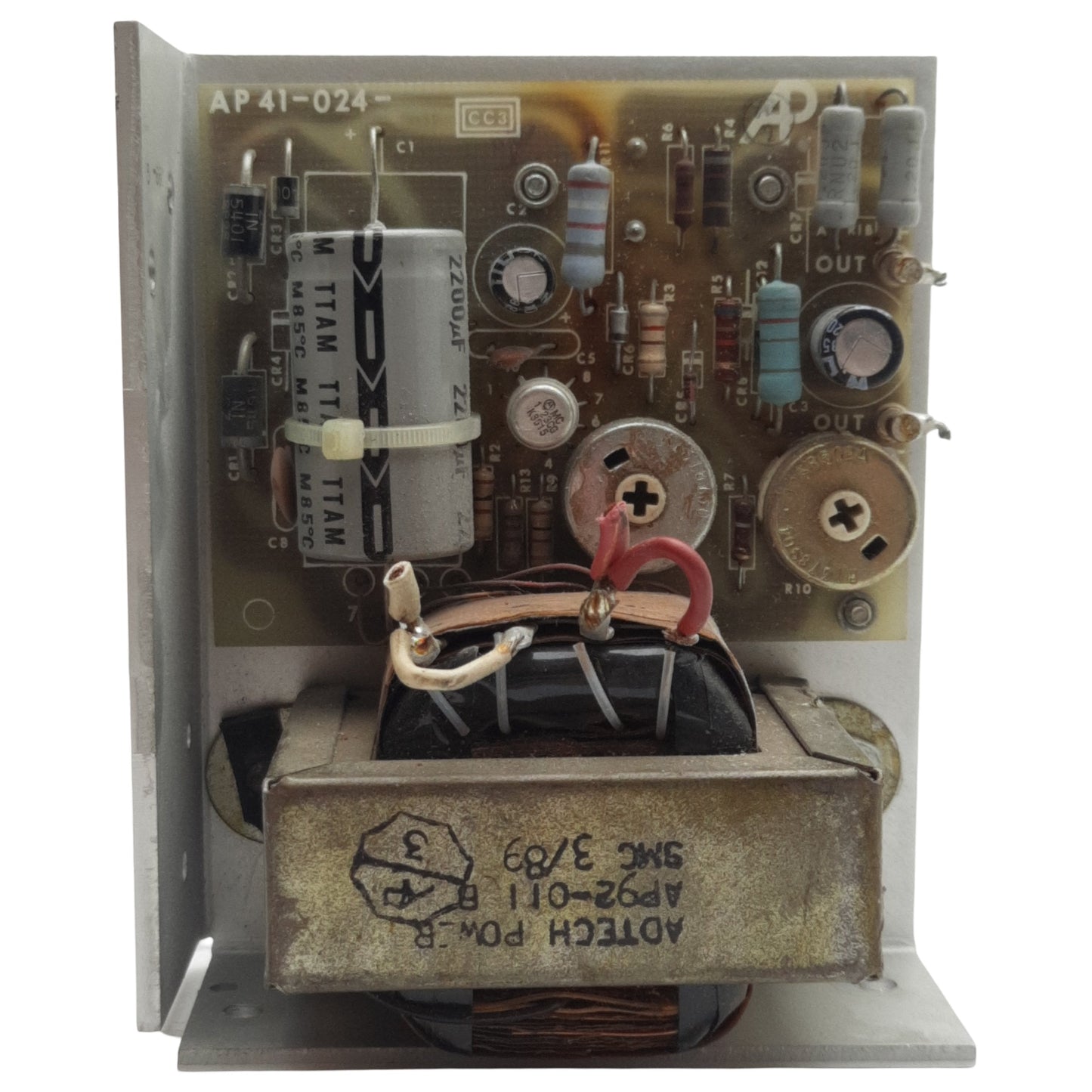 Used Adtech Power APS 24-1 Power Supply, 115/230VAC In, 24VDC 1A Out, Bracket Mount