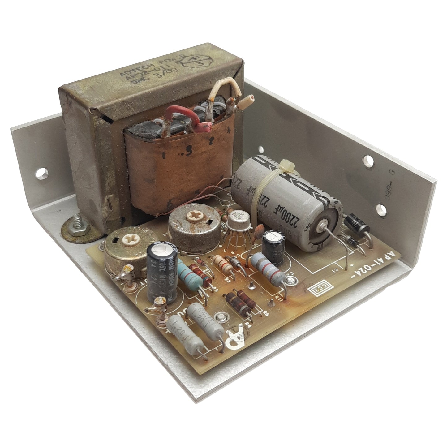 Used Adtech Power APS 24-1 Power Supply, 115/230VAC In, 24VDC 1A Out, Bracket Mount