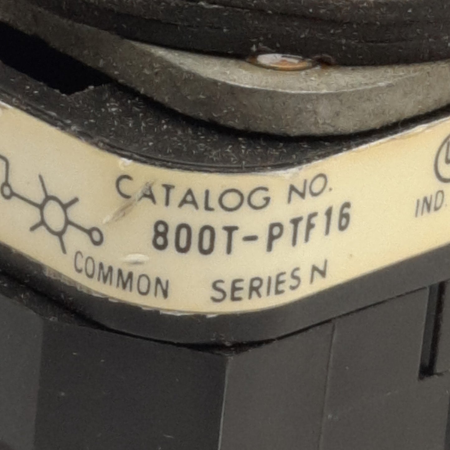 Used Allen Bradley 800T-PTF16 Push/Test Pushbutton, 120VAC Lamp, 1NO/1NC, *No Bulb*