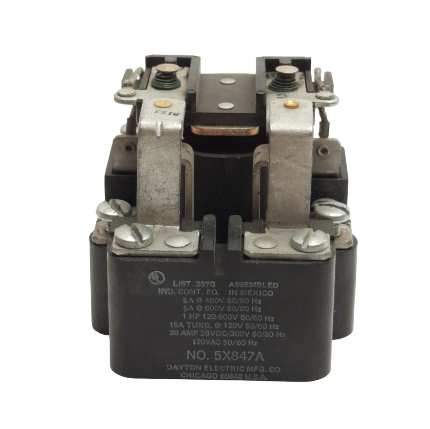 Used Dayton 5X847A General Purpose Relay, DPDT, 40A 300VAC/28VDC Contact, 120VAC Coil