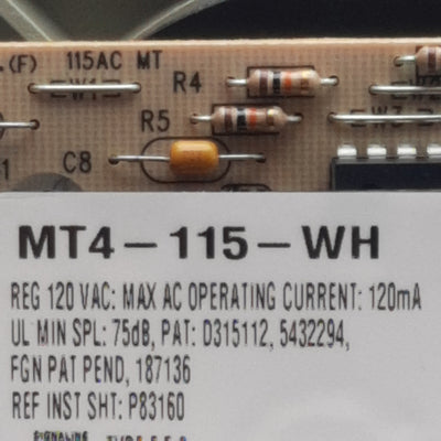Used Wheelock MT4-115-WH Multi-Tone Electronic Horn Strobe, Clear, 120VAC 120mA