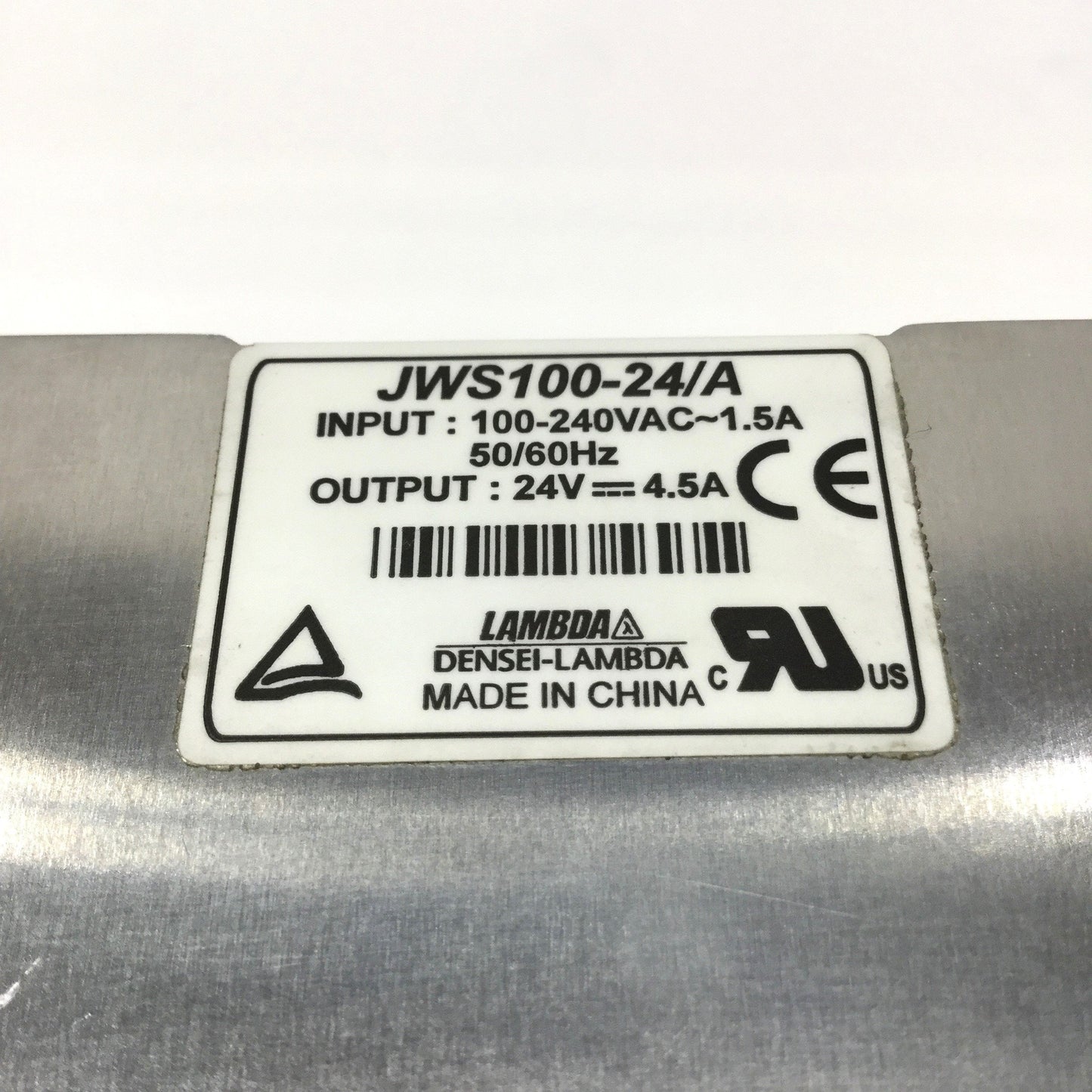 Used Densei-Lambda JWS100-24/A Power Supply, 100-240VAC In, 24VDC 4.5A 100W Out