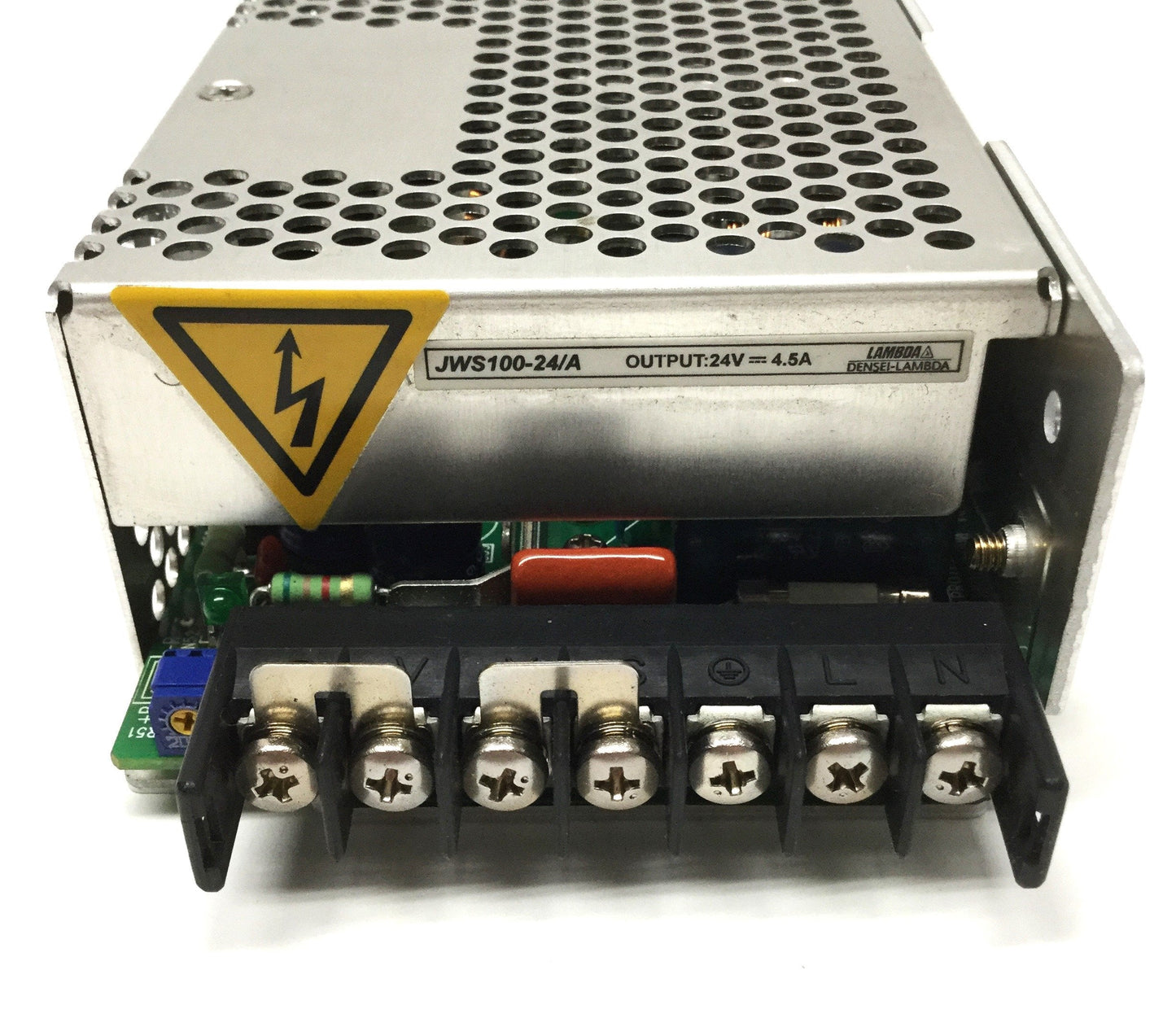 Used Densei-Lambda JWS100-24/A Power Supply, 100-240VAC In, 24VDC 4.5A 100W Out