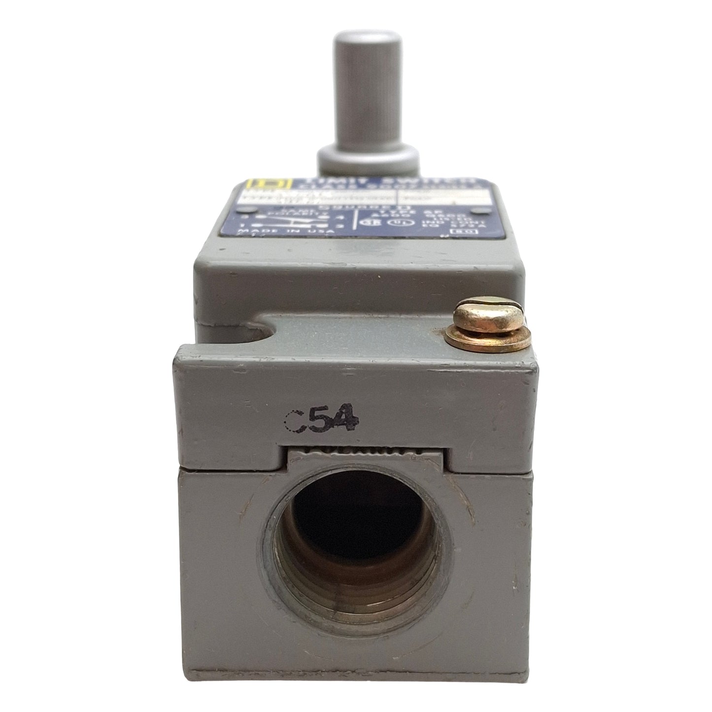 Used Square D 9007C54B2 Heavy Duty Rotary Limit Switch, 1NC+1NO, 600VAC 10A, 1/2NPT