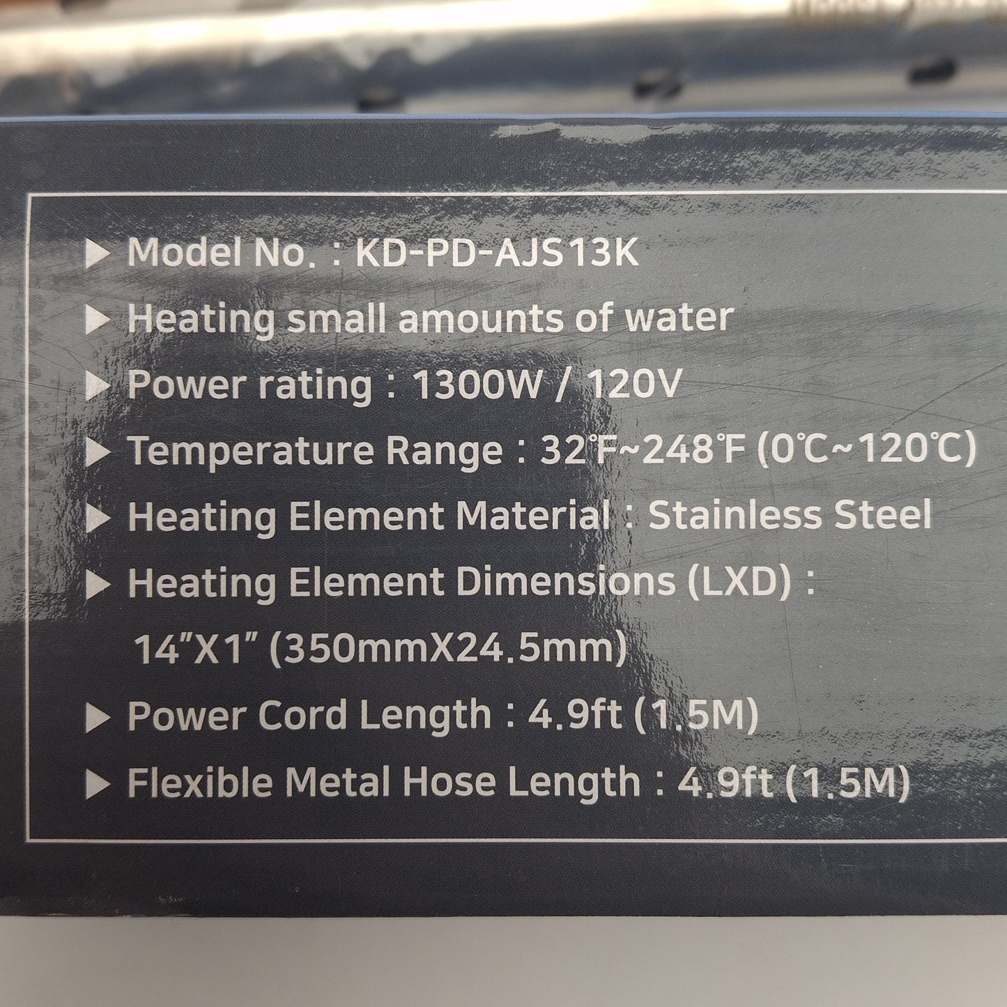 New KD Heater KD-PD-AJS13K Immersion Water Heater 1300W 32-248°F ø1" x 14" 120VAC