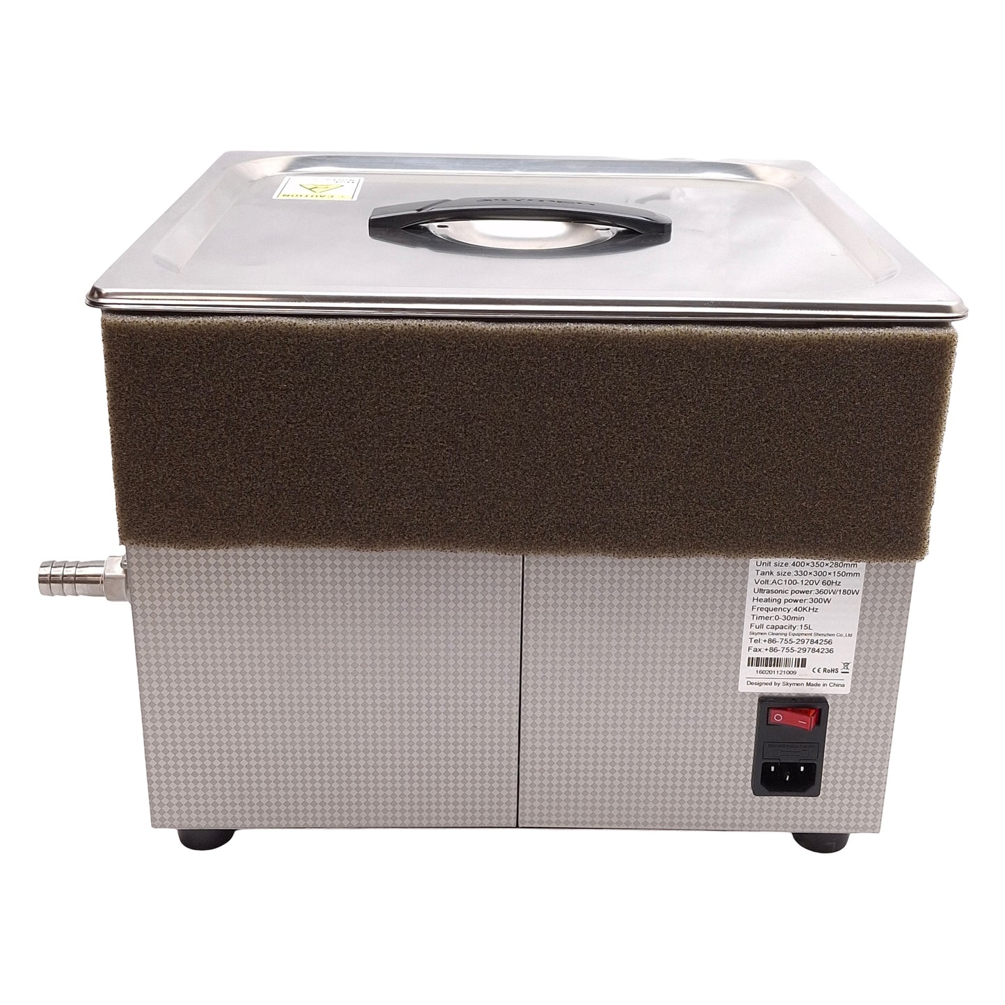 Used Skymen JP-060S Industrial Ultrasonic Cleaner, 15L, 330x300x150mm, 20-80°C