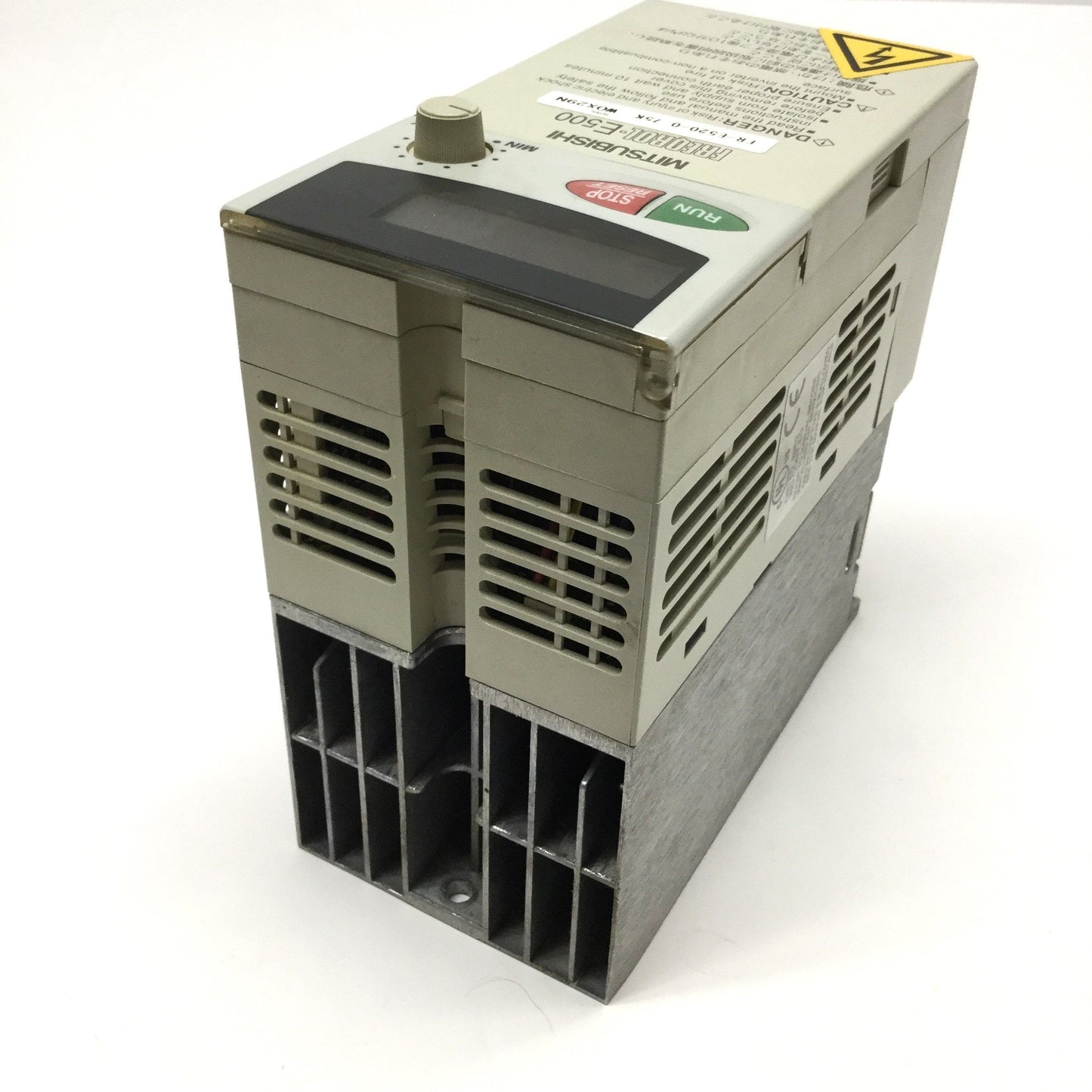 Used Mitsubishi FR-E520-0.75K FREQROL E500 Inverter Motor Drive, 1HP, 3PH 200-240VAC