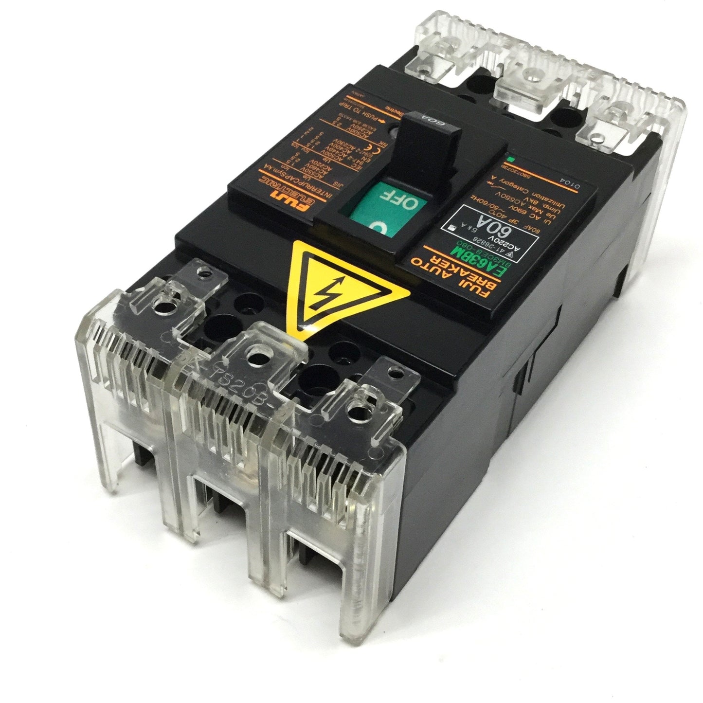 Used Fuji EA63BM Motor Protection Auto Circuit Breaker 3-Pole, 60A 220VAC, 60AF Frame