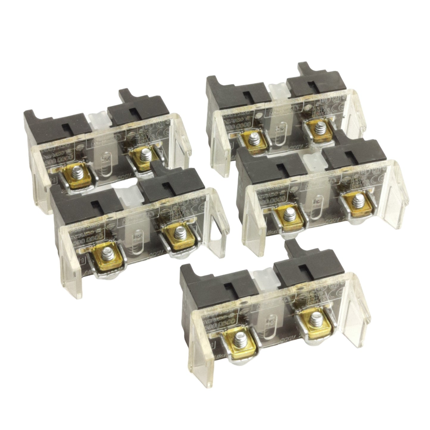 Used Lot of 5 Allen Bradley 800T-XD6 Pushbutton Contact Block, 1NC, 600VAC 10A, 30mm
