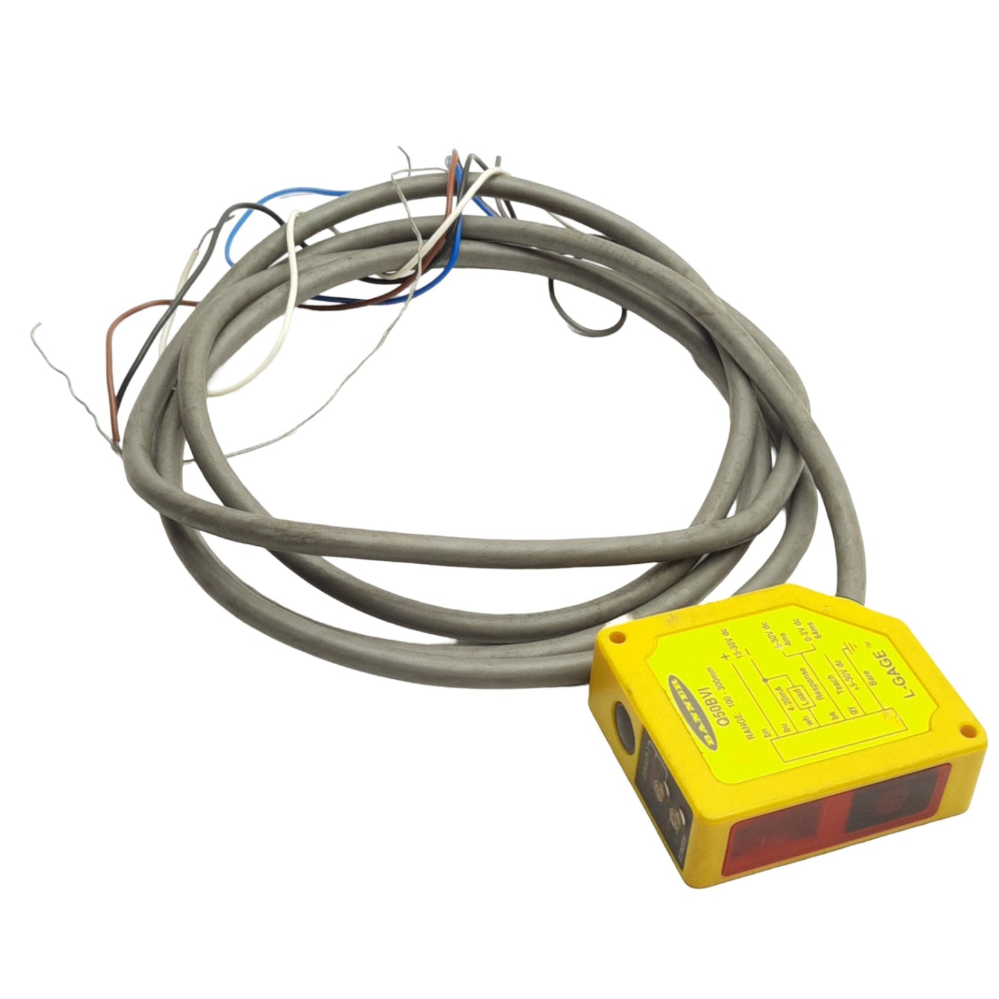 Used Banner Q50BVI L-GAGE LED Measurement Sensor, 100-300mm Range, 15-30VDC, 4-20mA