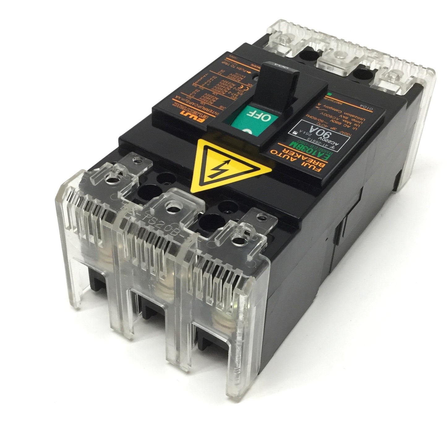 Used Fuji EA103BM Motor Protection Auto Circuit Breaker 3-Pole 90A 220VAC 100AF Frame
