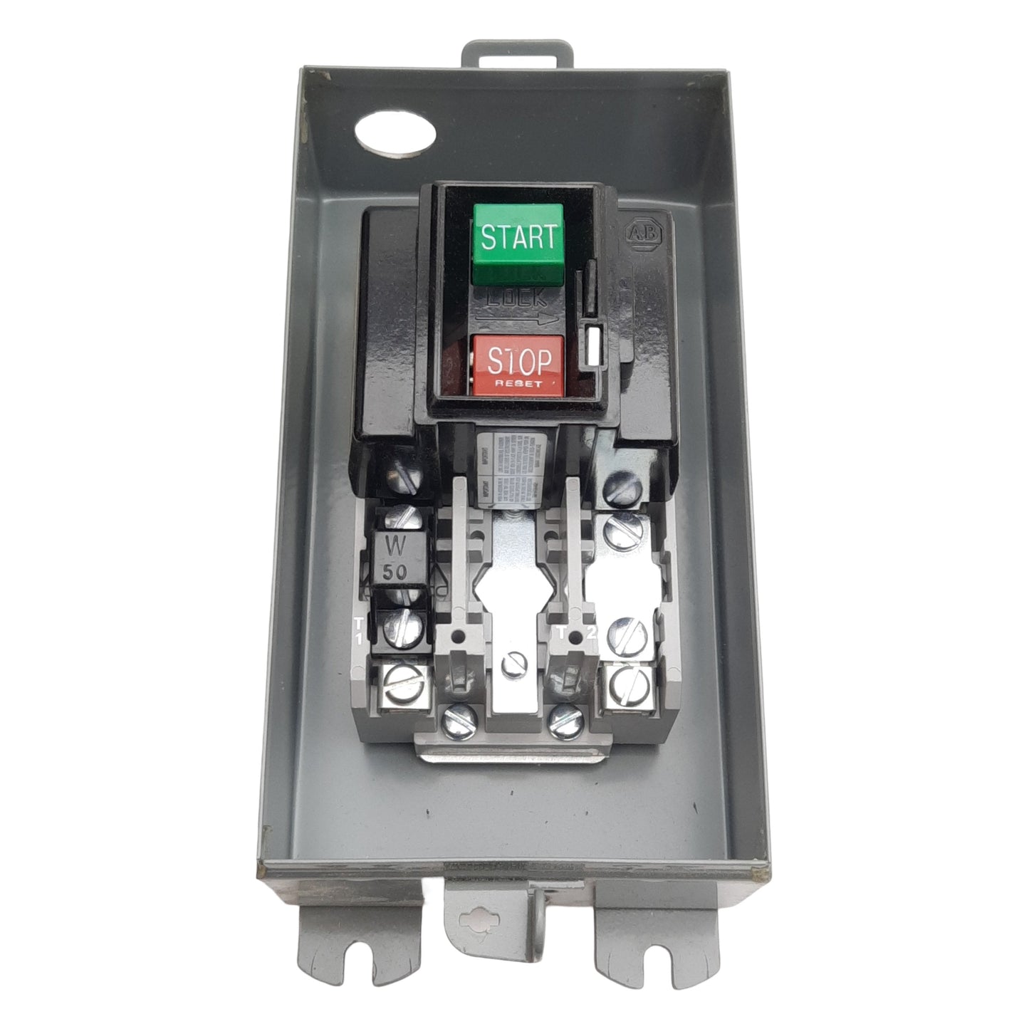 Used Allen Bradley 609-AJX Manual Motor Starter, Size 0, 1-Phase, 1-5HP, 115-230VAC