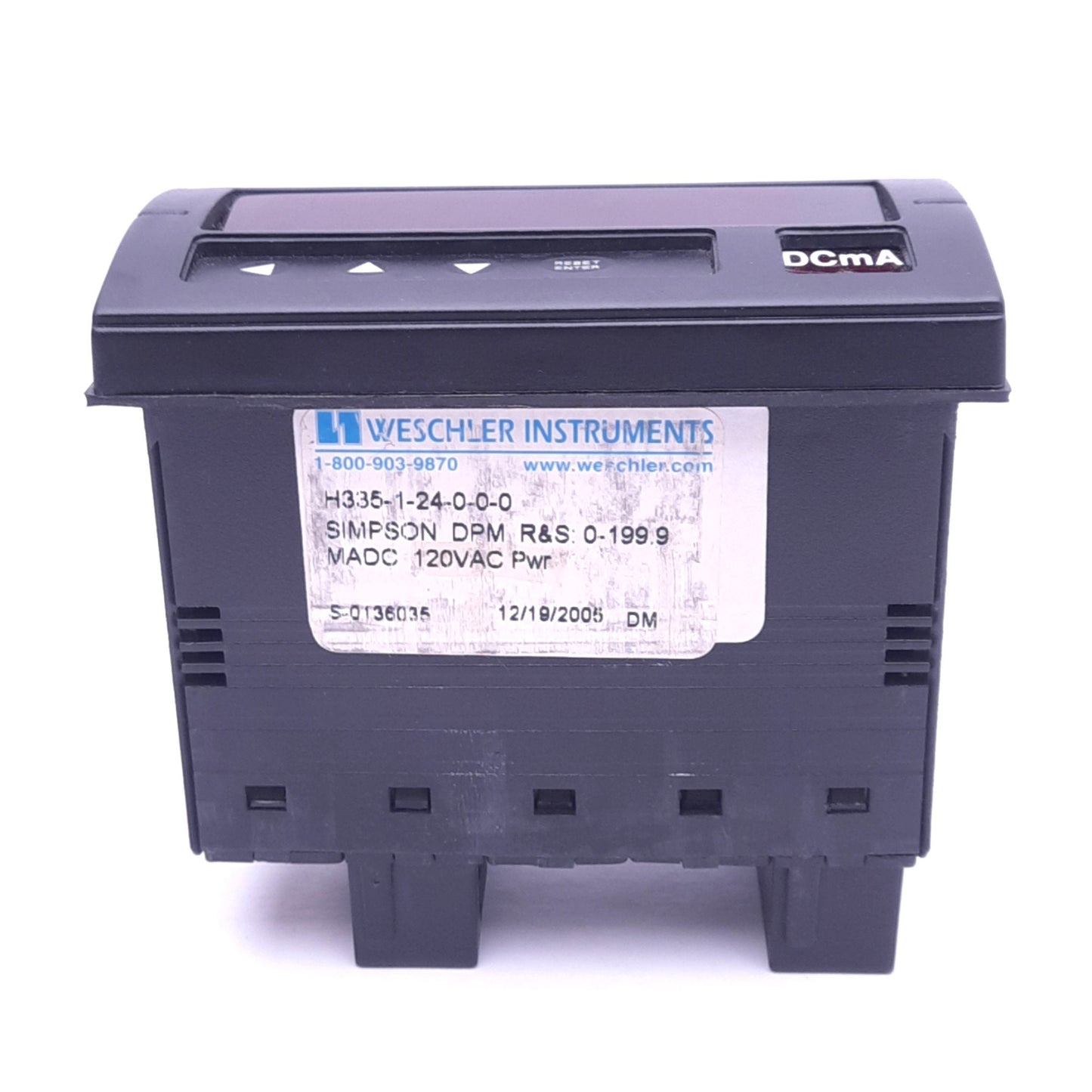 Used Simpson H335-1-24-0-0-0 Digital Panel Meter, 120VAC/9-36VDC, 1/8 DIN Panel