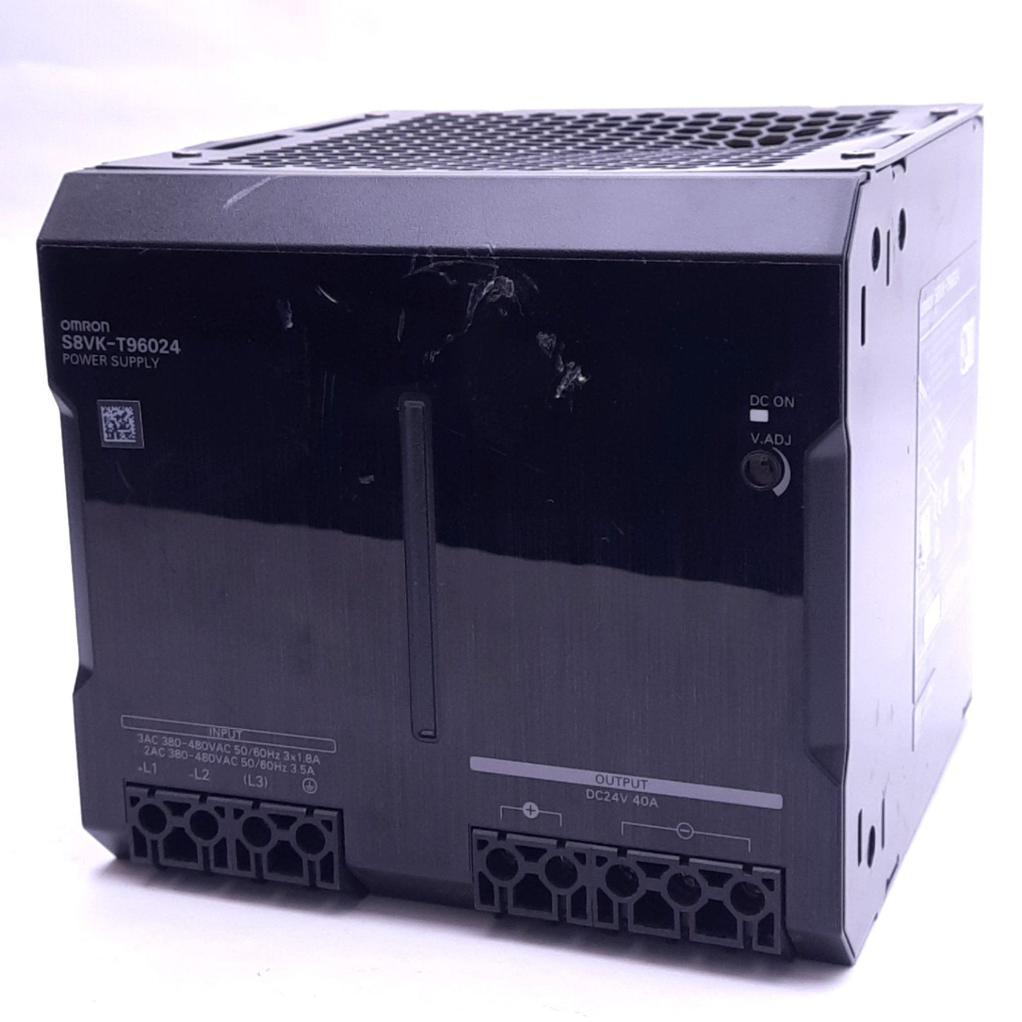 Used Omron S8VK-T96024 Power Supply, 380-480VAC 2/3-Phase In, 24VDC 40A Out, 960W Max