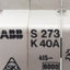 Used ABB S273-K40A Circuit Breaker, 3-Pole, 40A 415VAC/110VDC, DIN Rail Mount