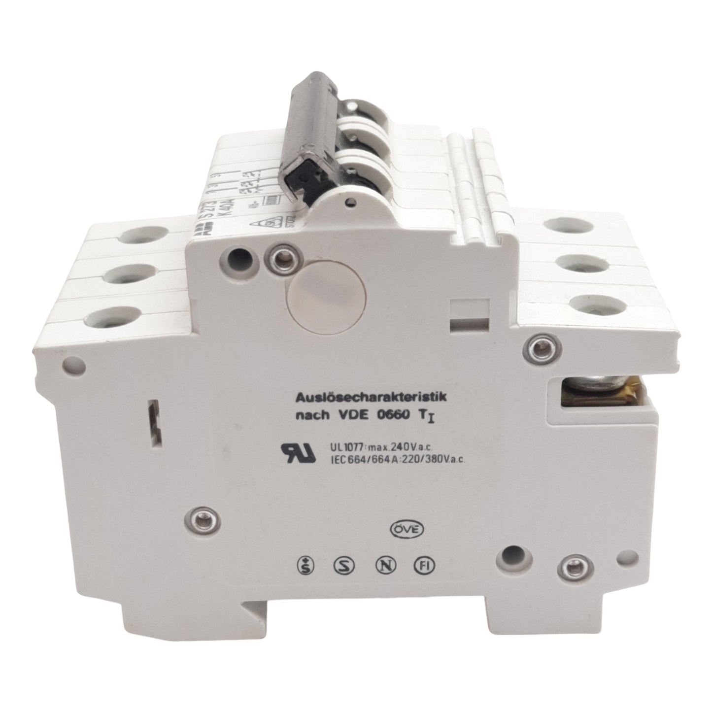 Used ABB S273-K40A Circuit Breaker, 3-Pole, 40A 415VAC/110VDC, DIN Rail Mount