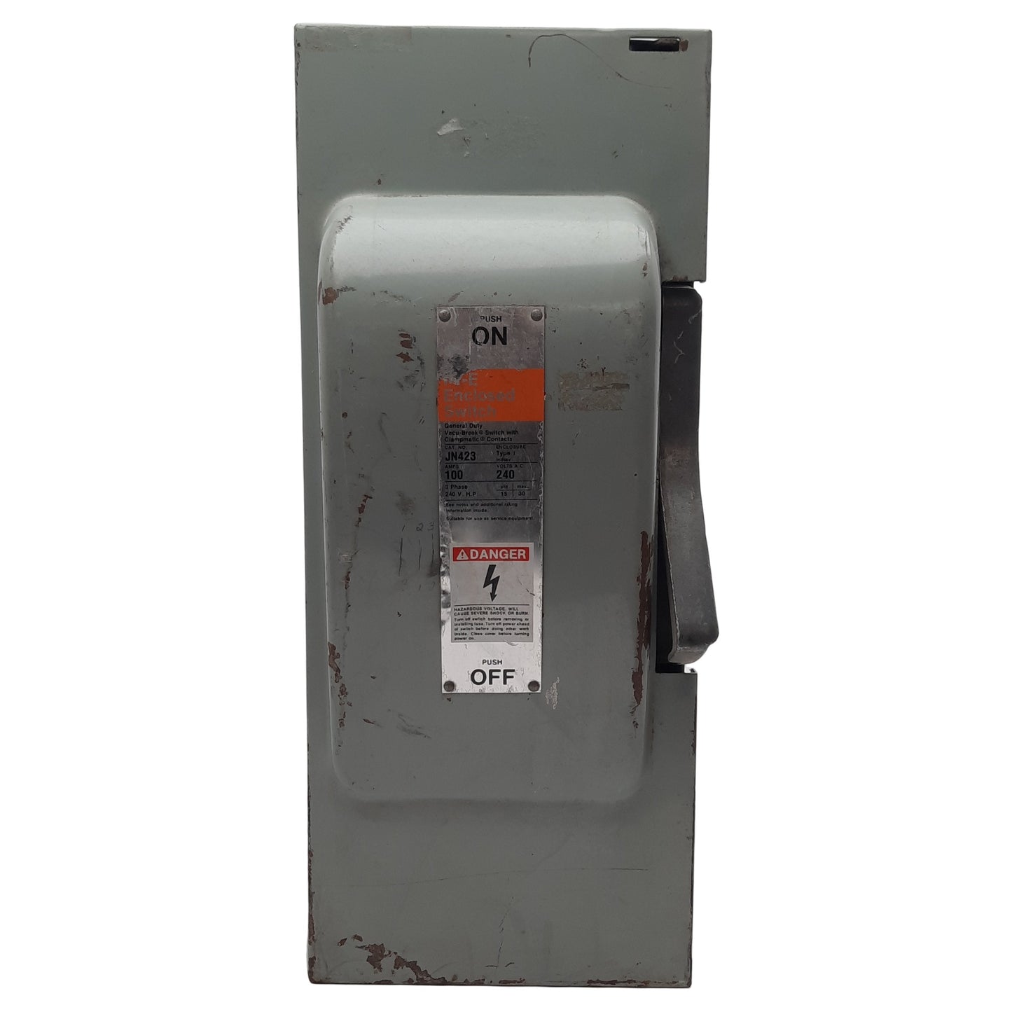 Used I-T-E JN-423 Heavy Duty Fusible Safety Switch, 3-Pole 3PH, 100A 240VAC/250VDC
