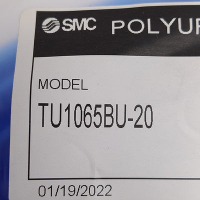 New SMC TU1065BU-20 Blue Polyurethane Tubing, 0.8MPa, ø10mm OD, ø6.5mm ID, 20m