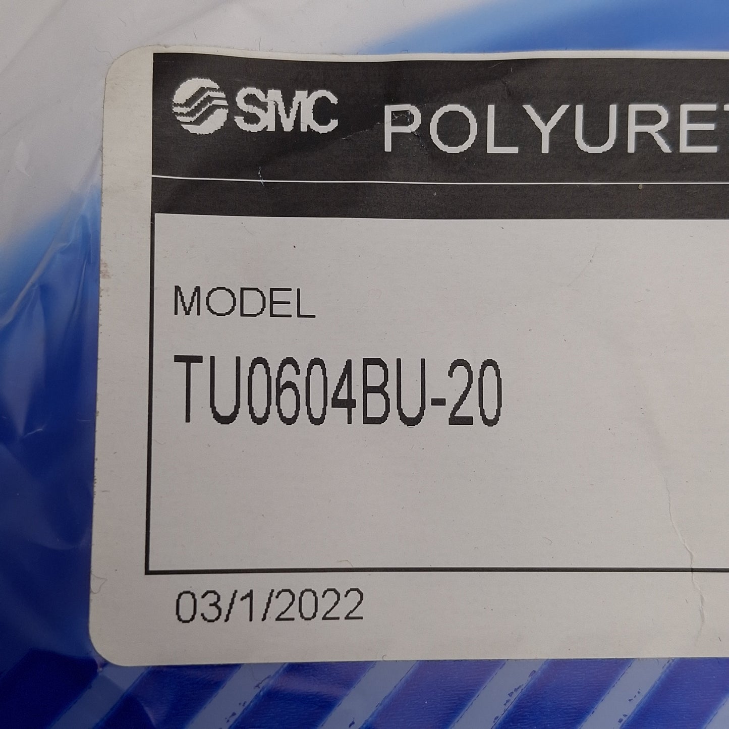 New Lot of 2 SMC TU0604BU-20 Blue Polyurethane Tubing, ø6mm OD, ø4mm ID, 0.8MPa, 20m