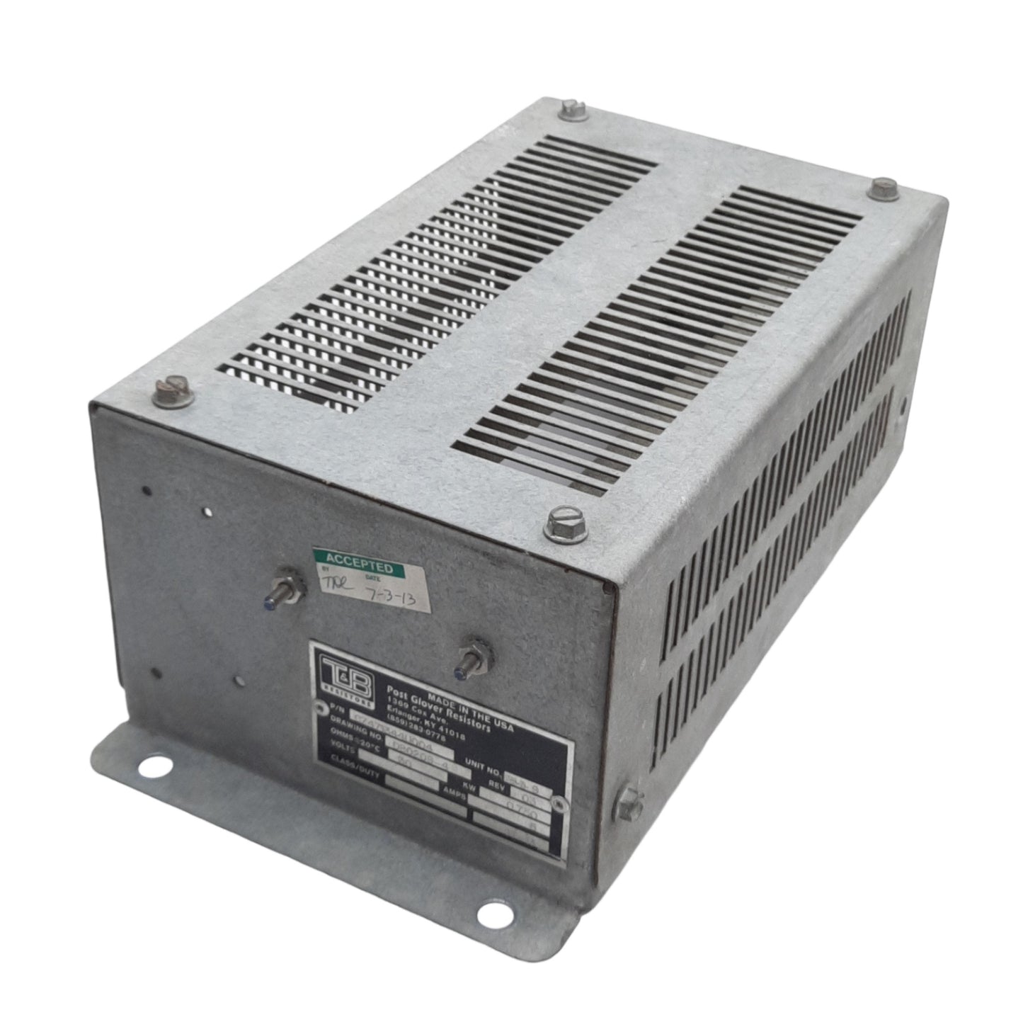 Used T&B Resistors CZ471344U004 Brake Resistor, 30 Ohms @ 20°C, 0.75kW, 5Amps