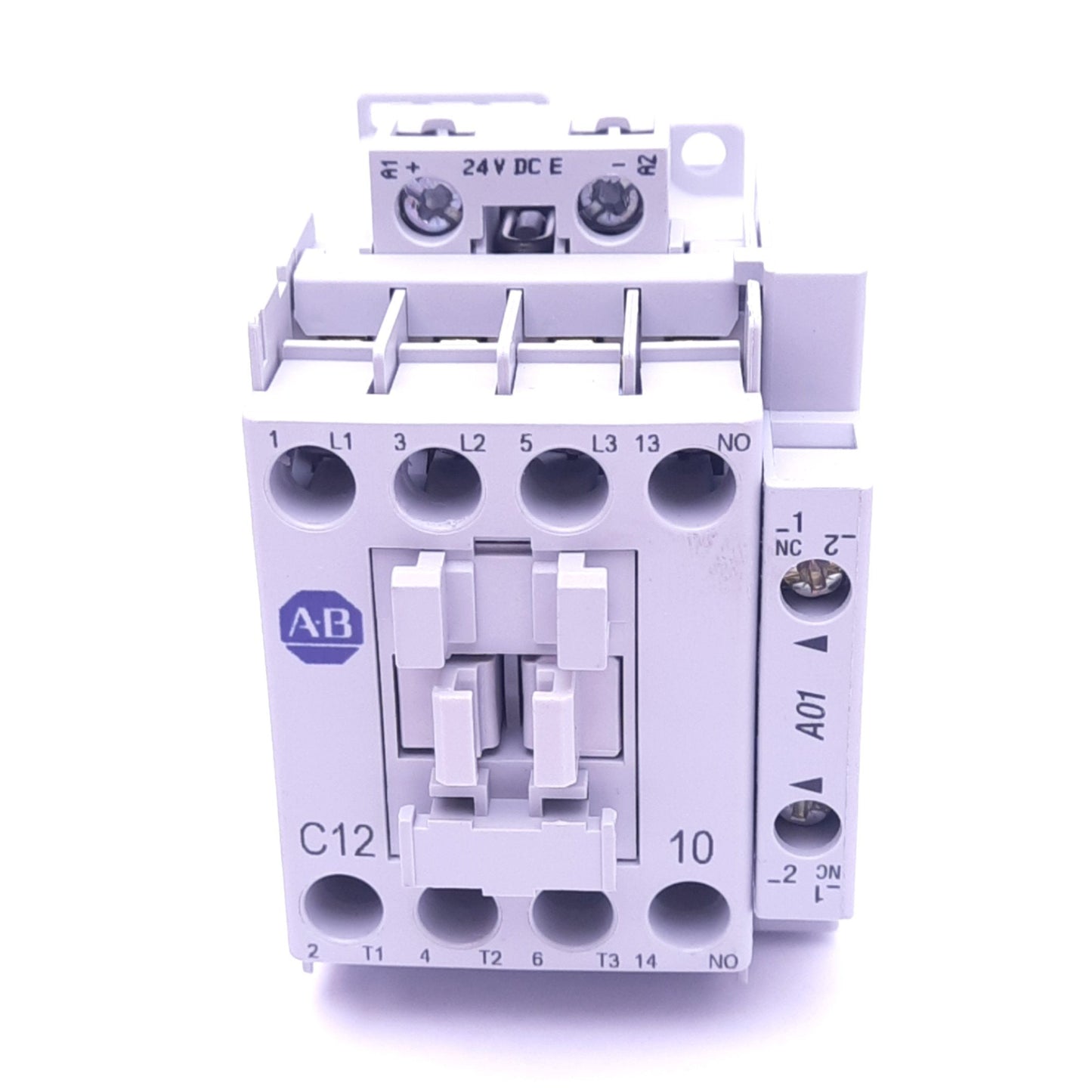 New – Open box Allen Bradley 100-C12EJ10 Contactor, 3-Pole, 12A, 1 N.O. Aux, 24VDC Coil