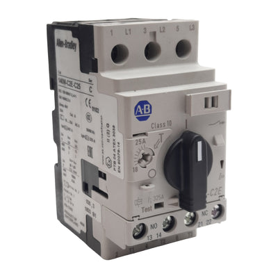 Used Allen Bradley 140M-C2E-C25 Circuit Breaker, 3-Pole 3PH 1NO + 1NC, 18-25A, 690VAC