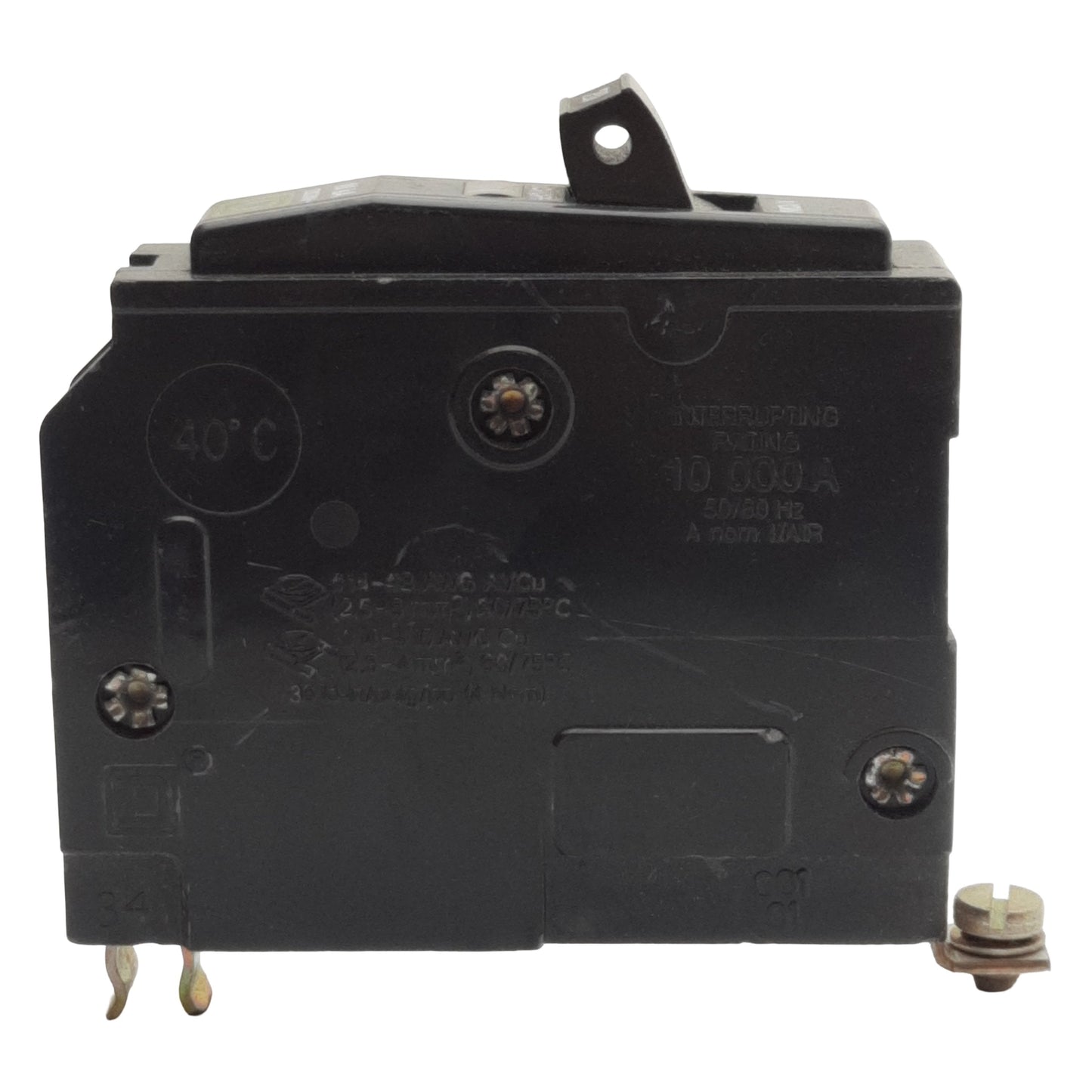Used Lot of 4 Square-D QOB120 Circuit Breaker, 1-Pole, 20A 120/240VAC 48VDC, Bolt-On