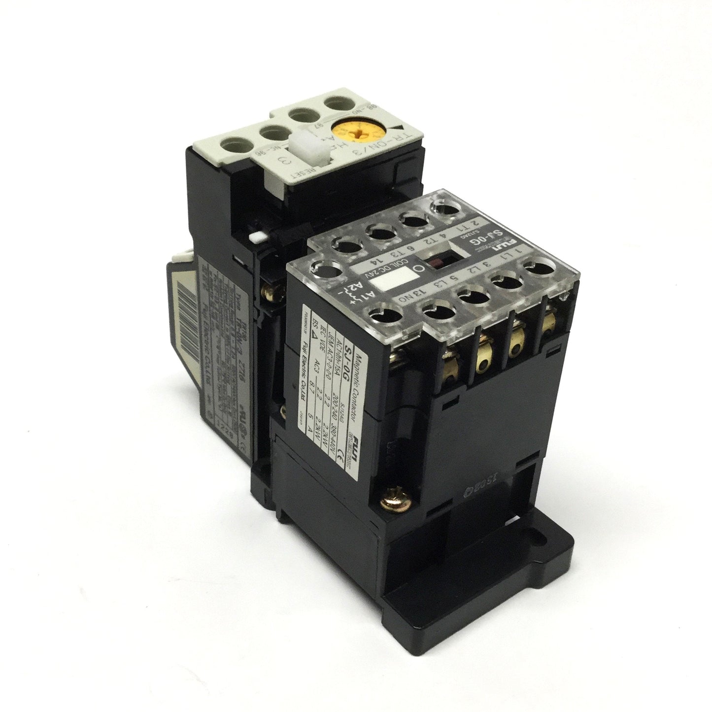 Used Fuji SJ-0G Motor Starter Contactor 3-Pole 24VDC Coil w/Overload Relay 0.8-1.2A