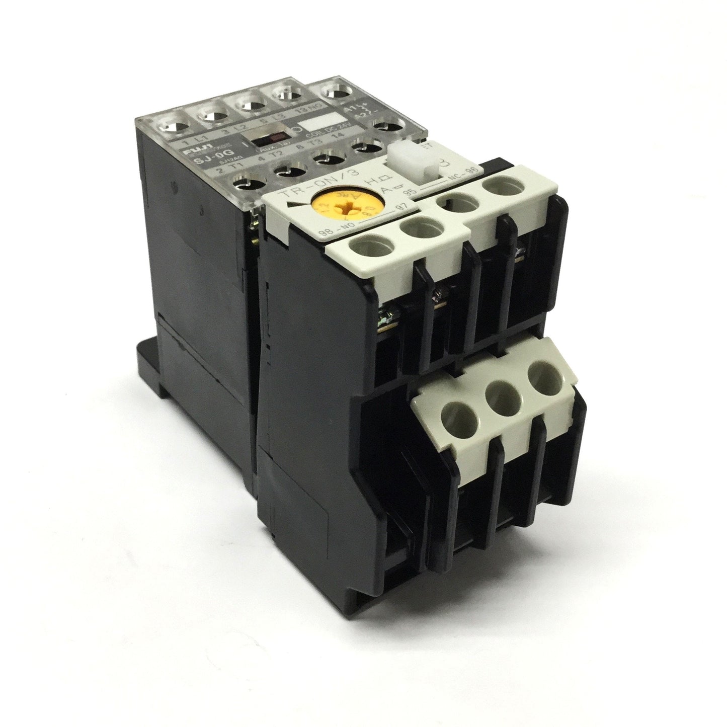 Used Fuji SJ-0G Motor Starter Contactor 3-Pole 24VDC Coil w/Overload Relay 0.8-1.2A
