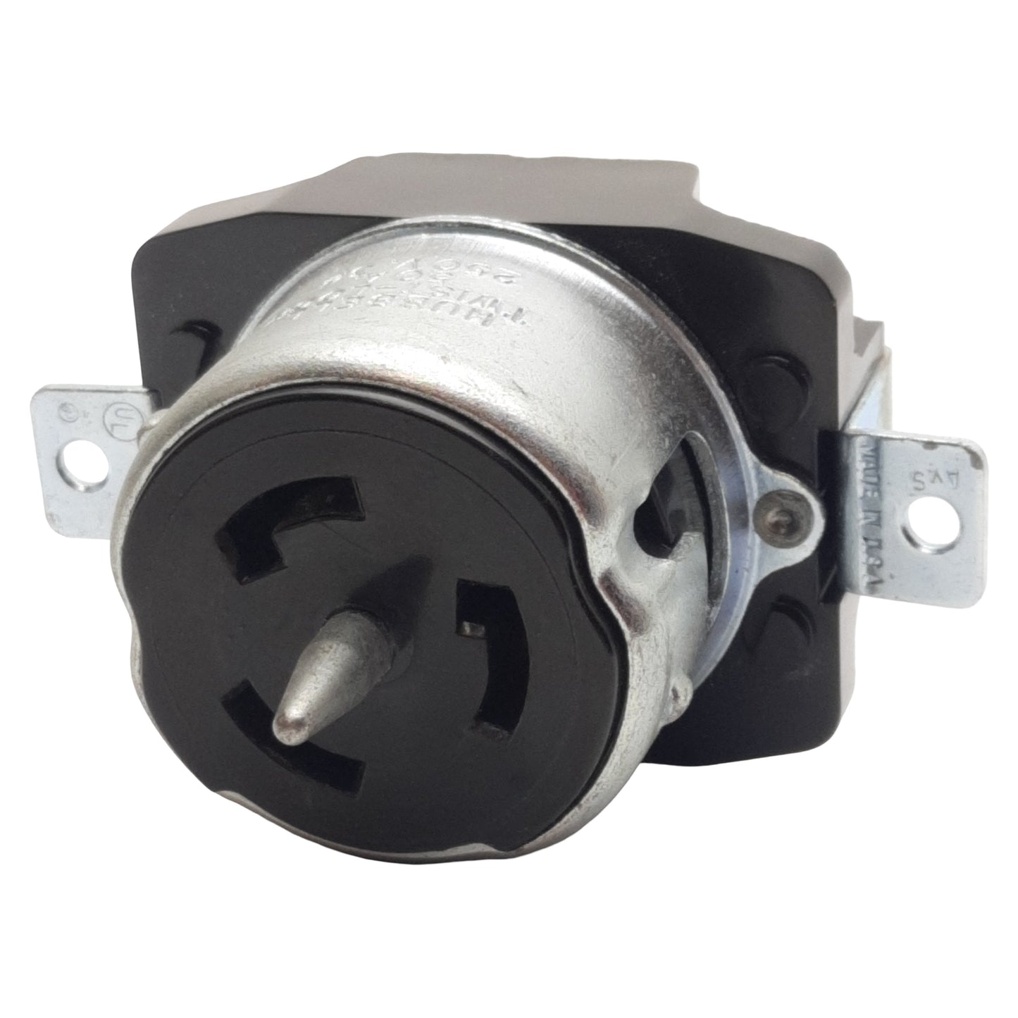 Used Hubbell CS8369 Twist-Lock Locking Plug, 3-Poles 3-Phase, 50A 250VAC, Flush Mount