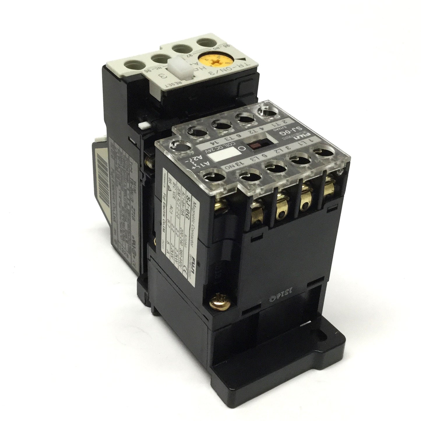 Used Fuji SJ-0G Motor Starter Contactor 3-Pole 24VDC Coil w/Overload Relay 4-6A