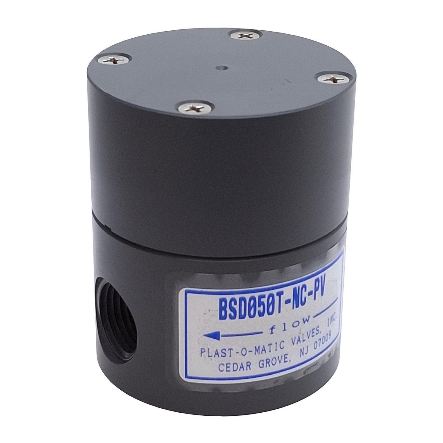 New Plast-O-Matic BSD050T-NC-PV Shut-Off Valve, Normally Closed, 100PSI, 1/2in NPT