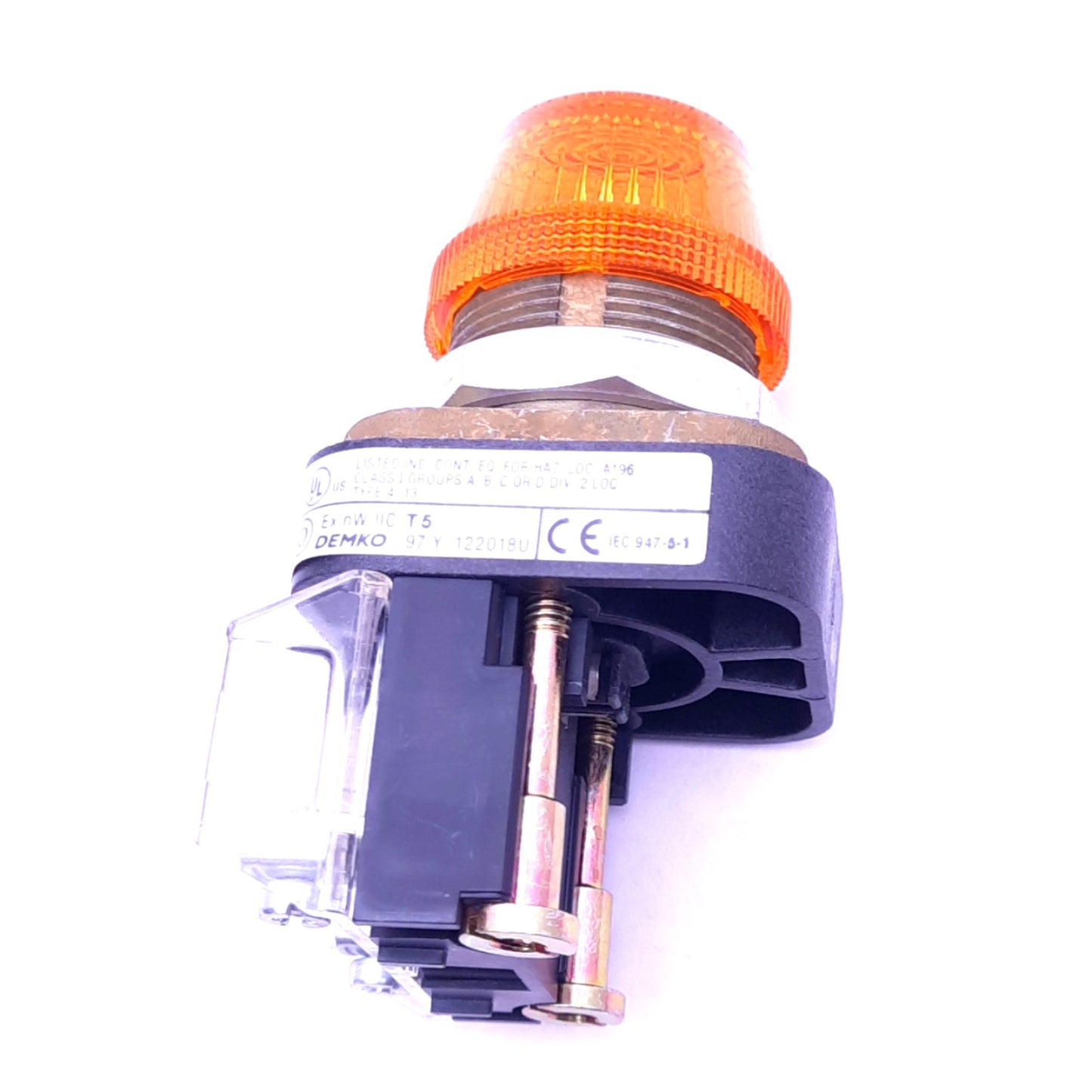 Used Allen Bradley 800T-Q24A Amber Indicator Pilot Light, ø30mm, 24VAC/DC, *No Bulb