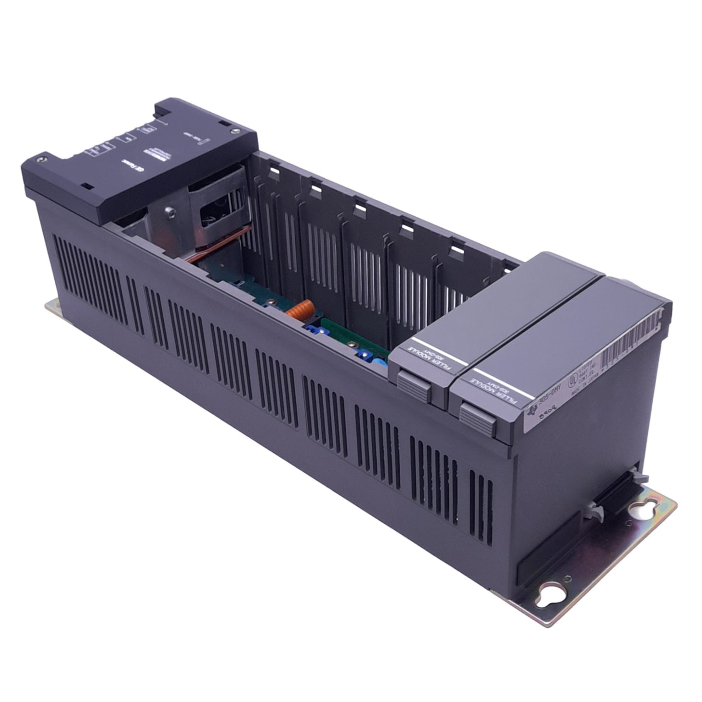 Used Texas Instruments 305-04B/05B PLC Rack w/ Controller, 120/240VAC In, 24VDC Out