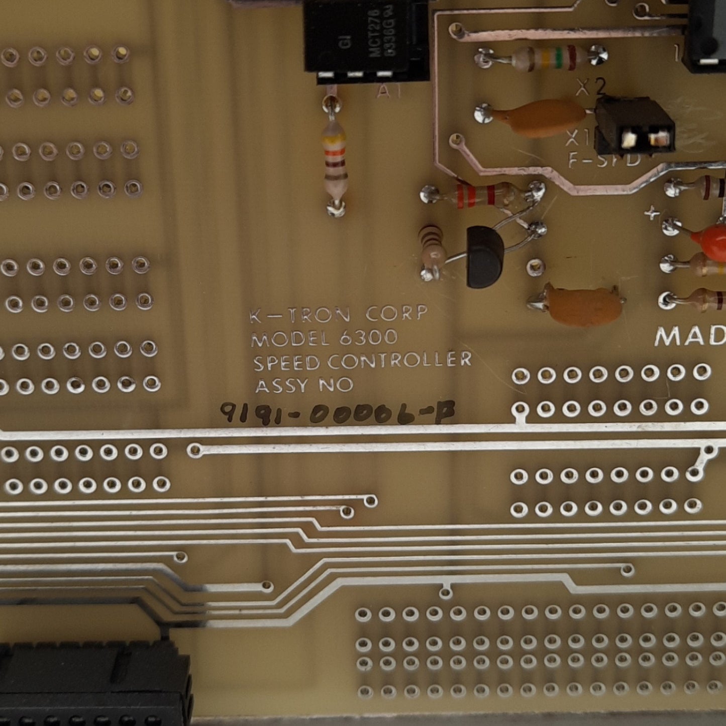 Used K-Tron Corp 9191-00006 2131-0000 2901-00004 Model 6300 Speed Controller